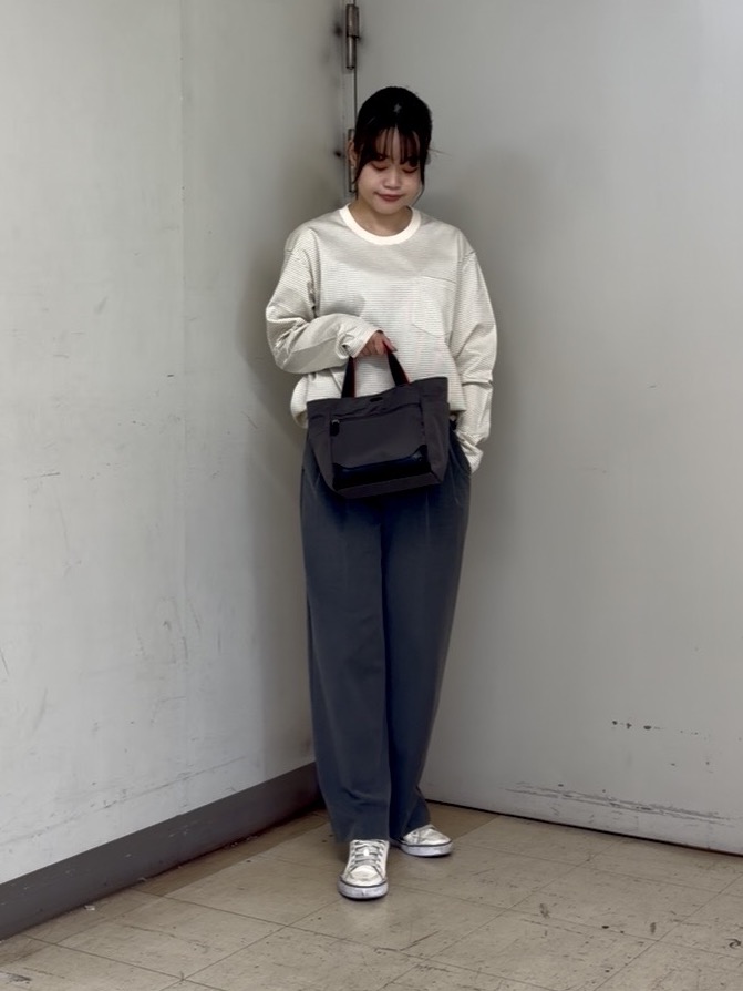 かわぴーさんの「TAKEO KIKUCHI｜シルケット ボーダー 長袖 Tシャツ」を使ったコーディネート