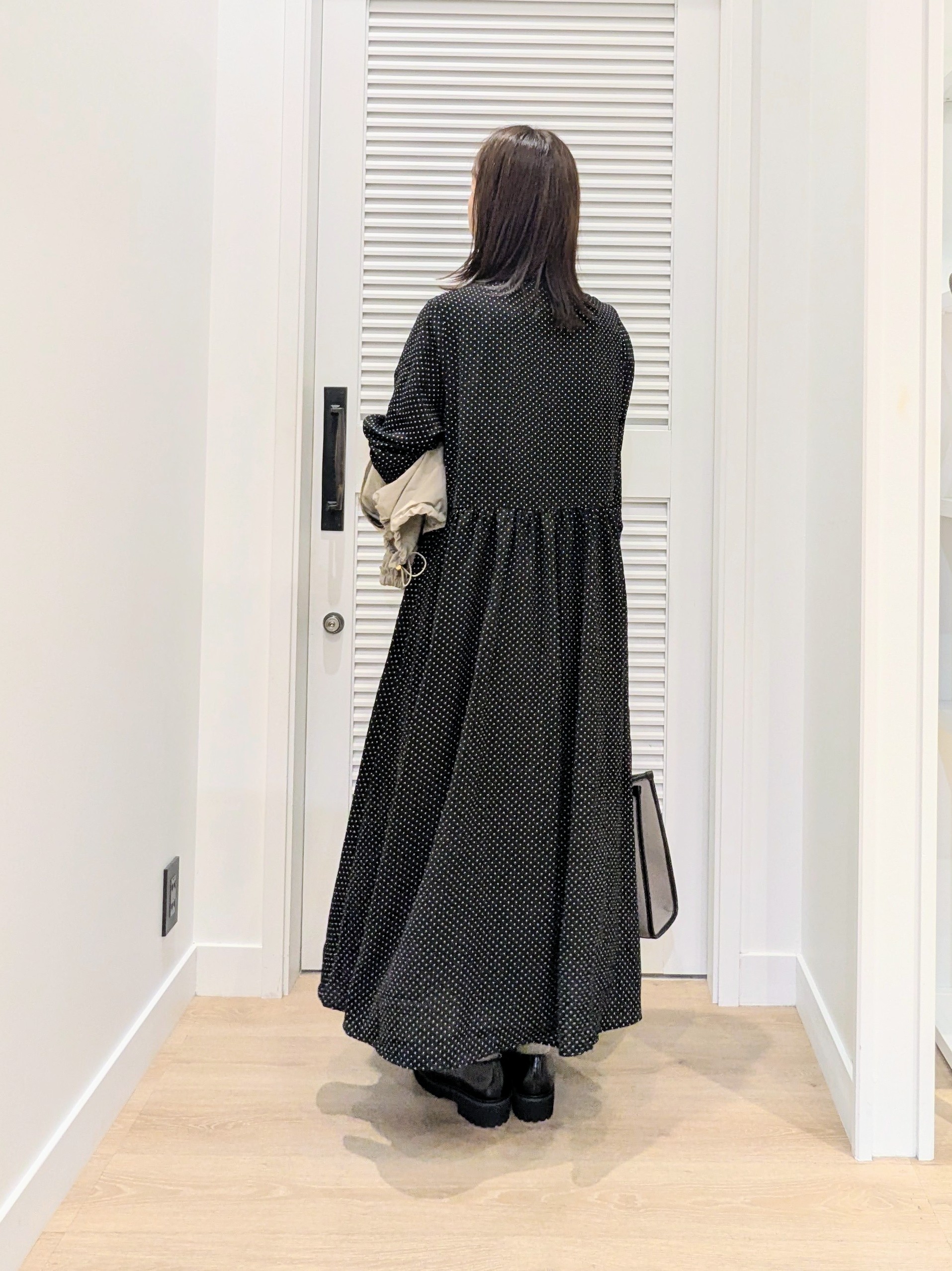 enさんの「Dessin｜【手洗い可】ドットプリントワンピース」を使ったコーディネート