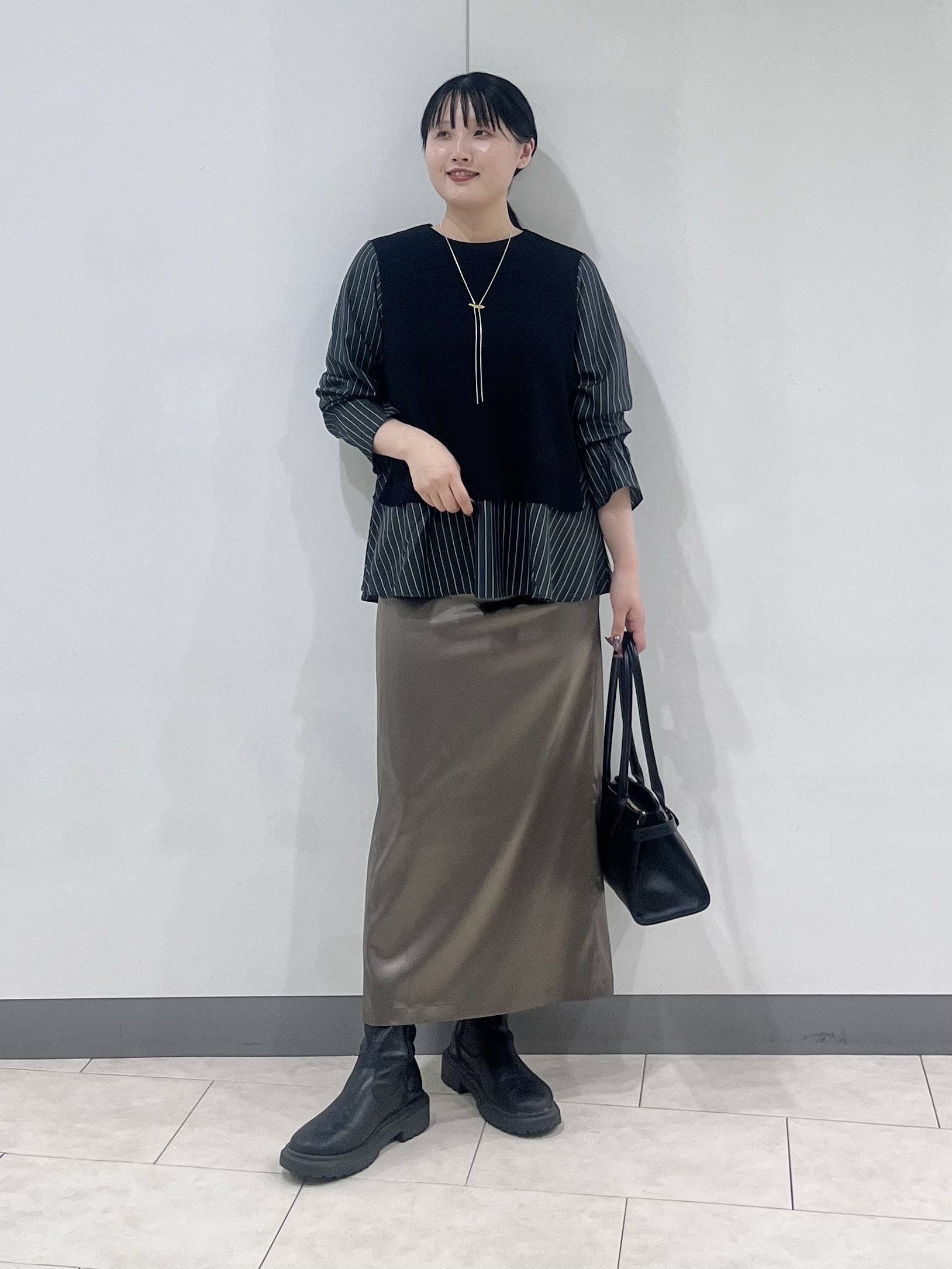 hasuさんの「INDIVI｜【洗える／1枚でコーデ完成】重ね着風ニットトップス」を使ったコーディネート