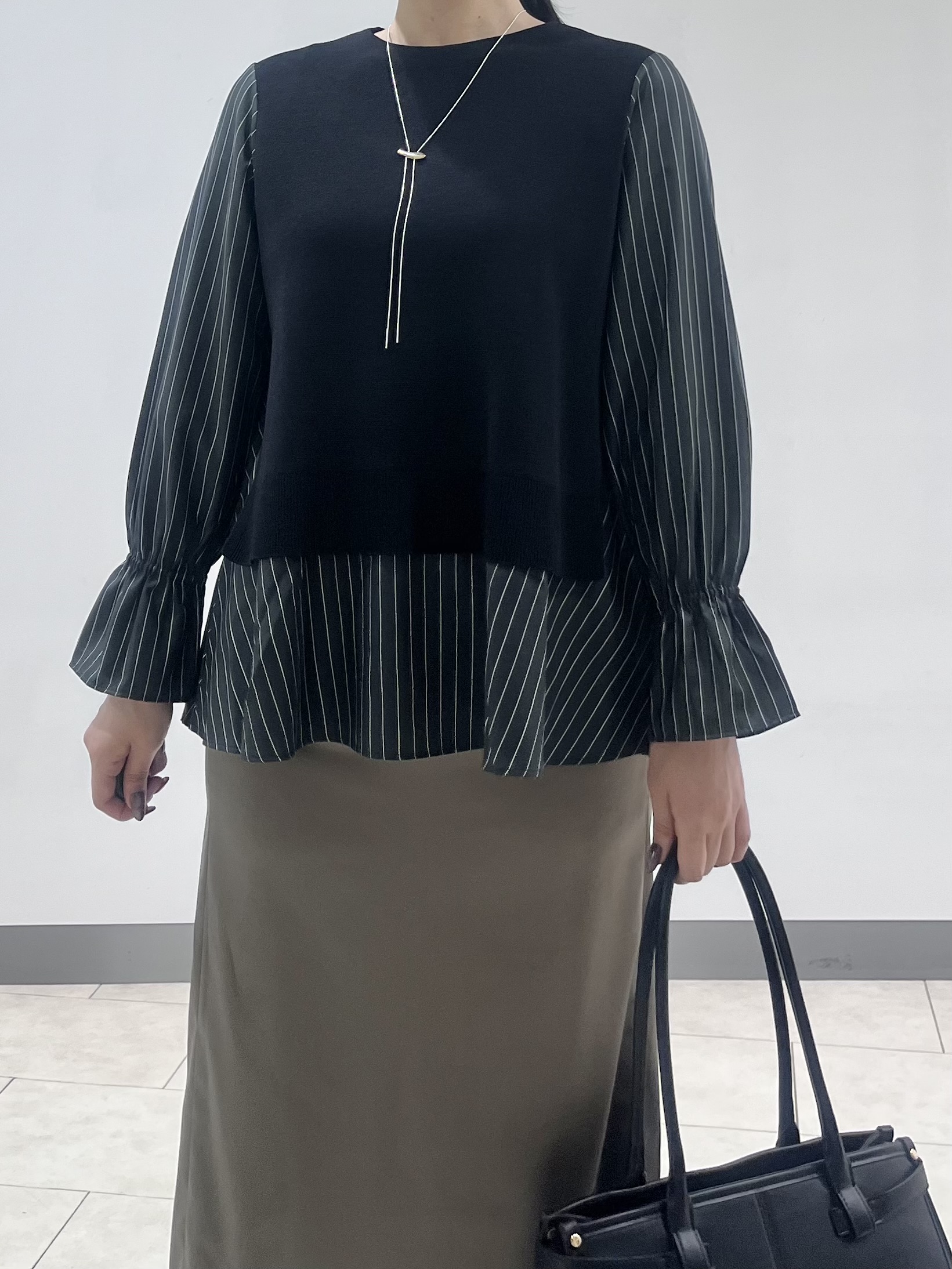 hasuさんの「INDIVI｜【洗える／1枚でコーデ完成】重ね着風ニットトップス」を使ったコーディネート