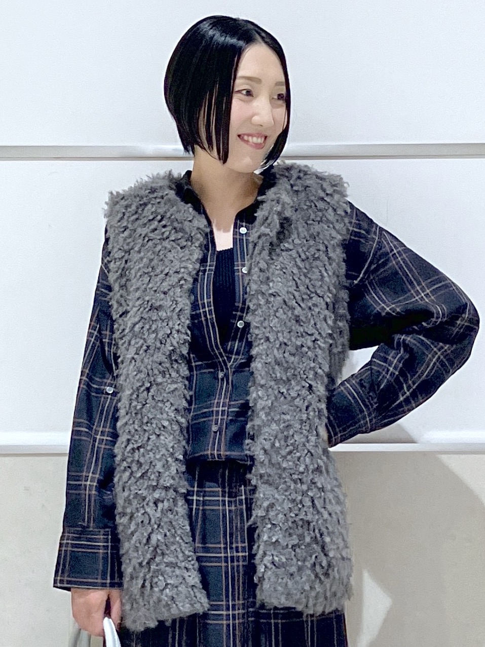 eriko さんの「Dessin｜【セットアップ可/洗える】シアーチェック オーバーシャツ」を使ったコーディネート