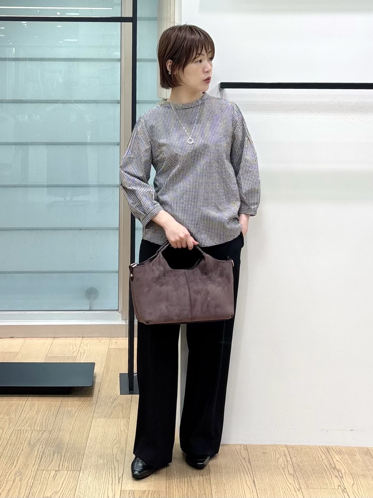 asamiさんの「INDIVI｜【初秋にピッタリ！／洗える】凹凸素材ミニスタンドトップス」を使ったコーディネート