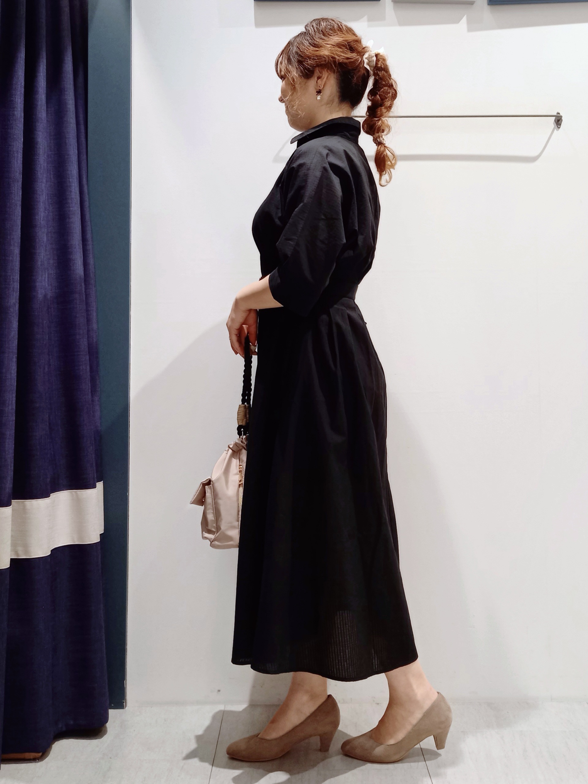 miiさんの「grove｜チェック柄ベルト付シャツワンピース」を使ったコーディネート