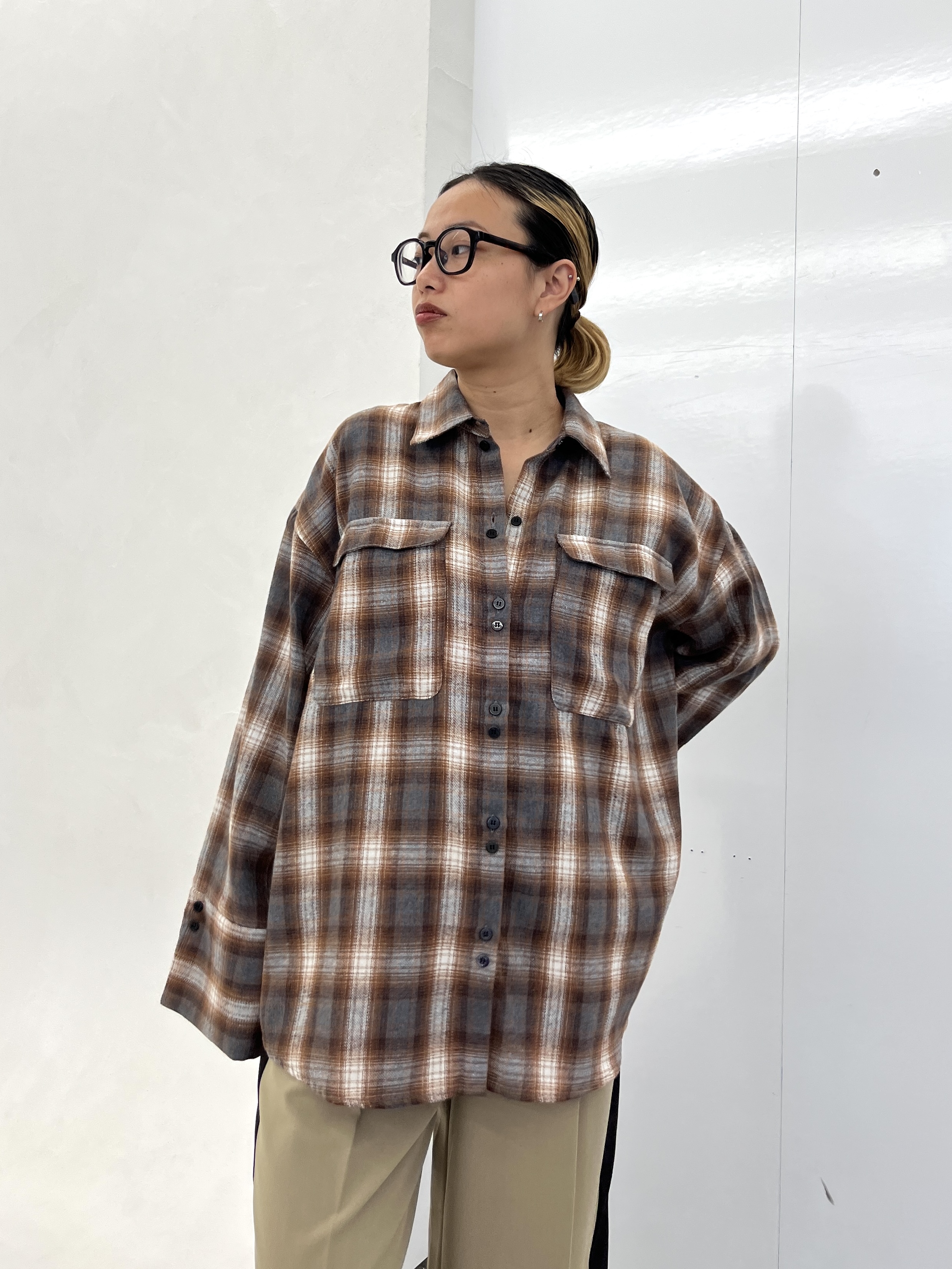 Harukaさんの「INDIVI｜チェックネルシャツ」を使ったコーディネート