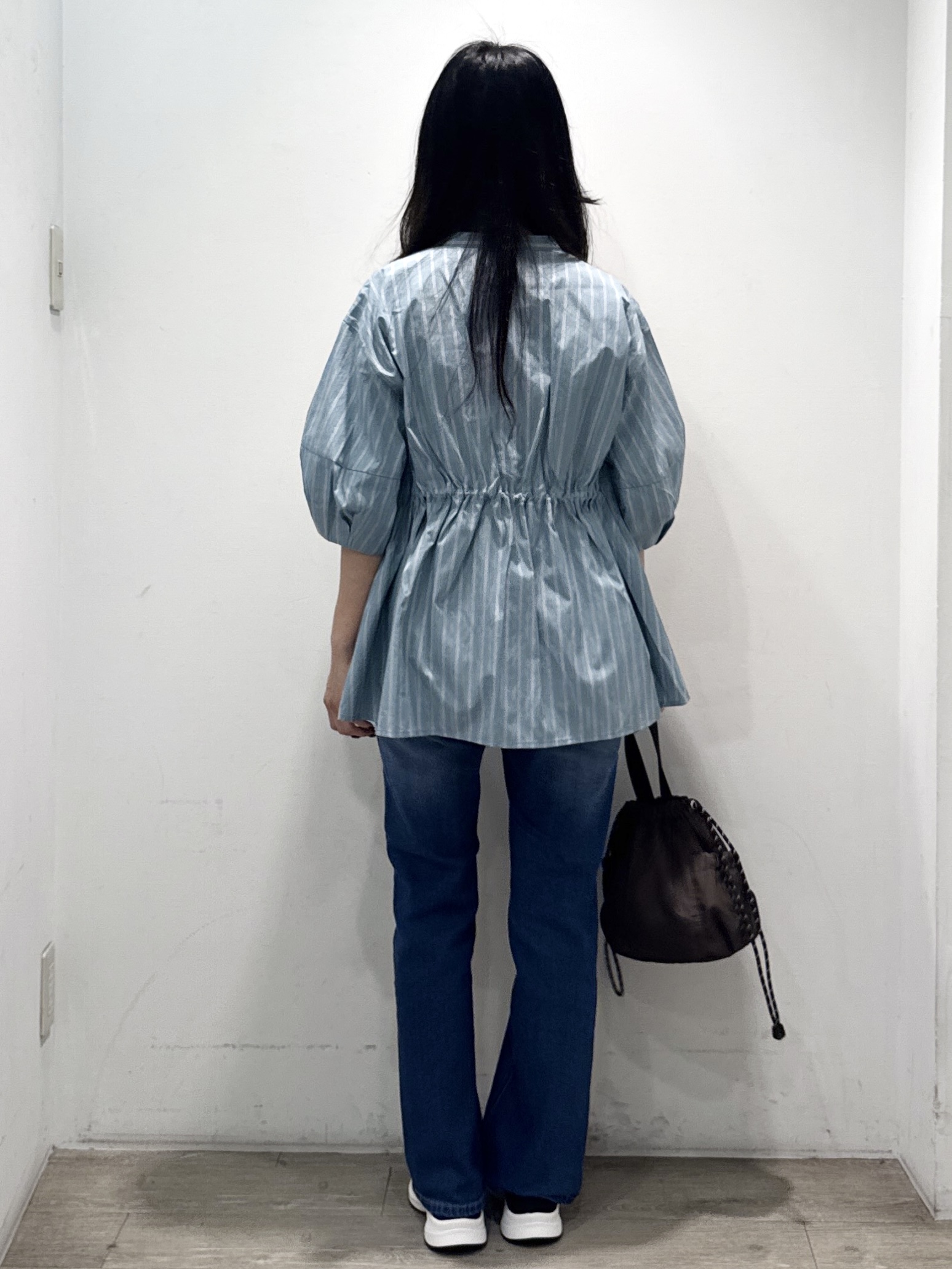 yuicciさんの「OPAQUE.CLIP｜ストライプ ペプラムブラウス【洗濯機OK】」を使ったコーディネート