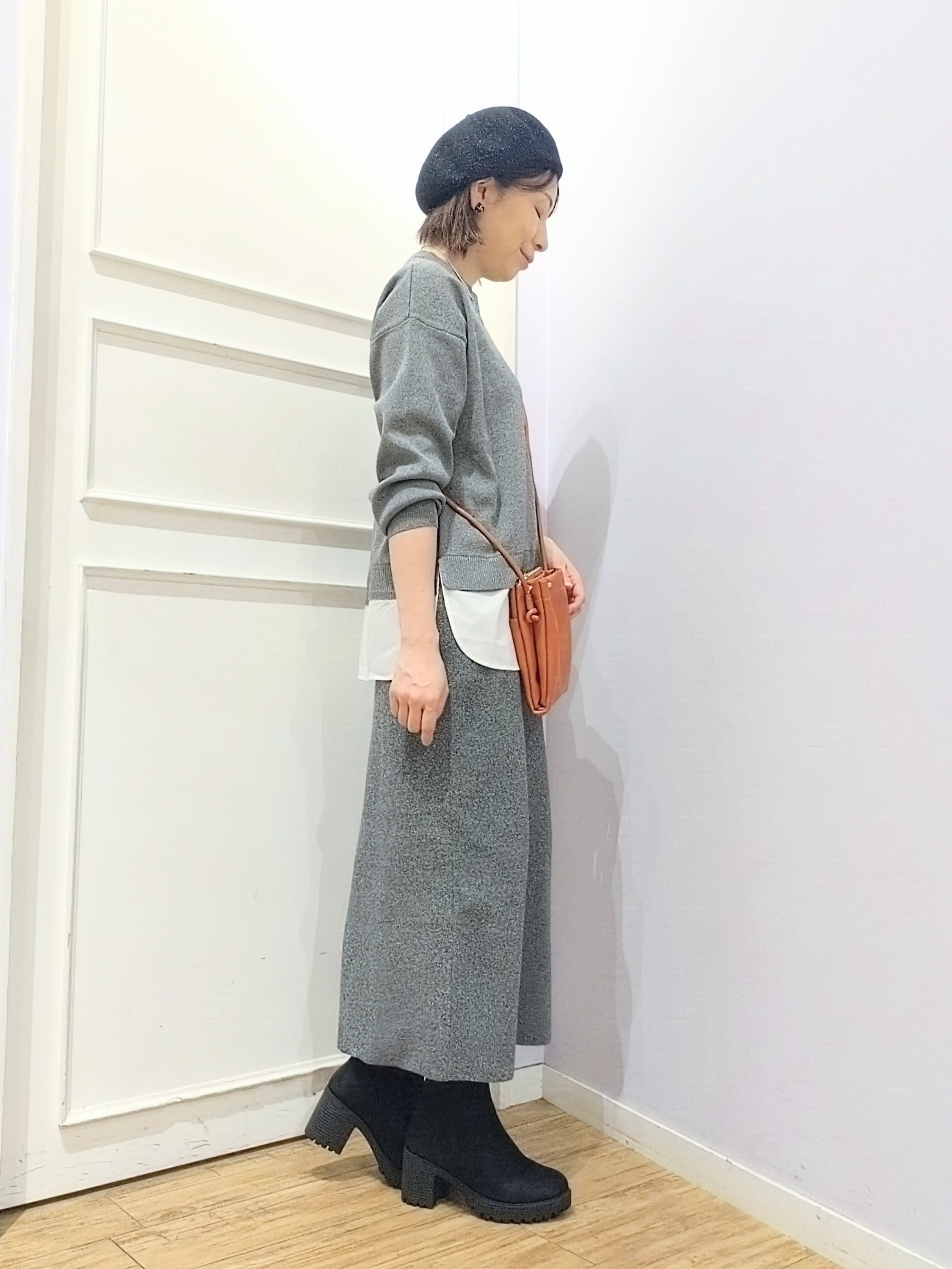 miomioさんの「SHOO･LA･RUE｜【S-LL】着るだけできまる シャツレイヤード風 スポンディッシュニット」を使ったコーディネート