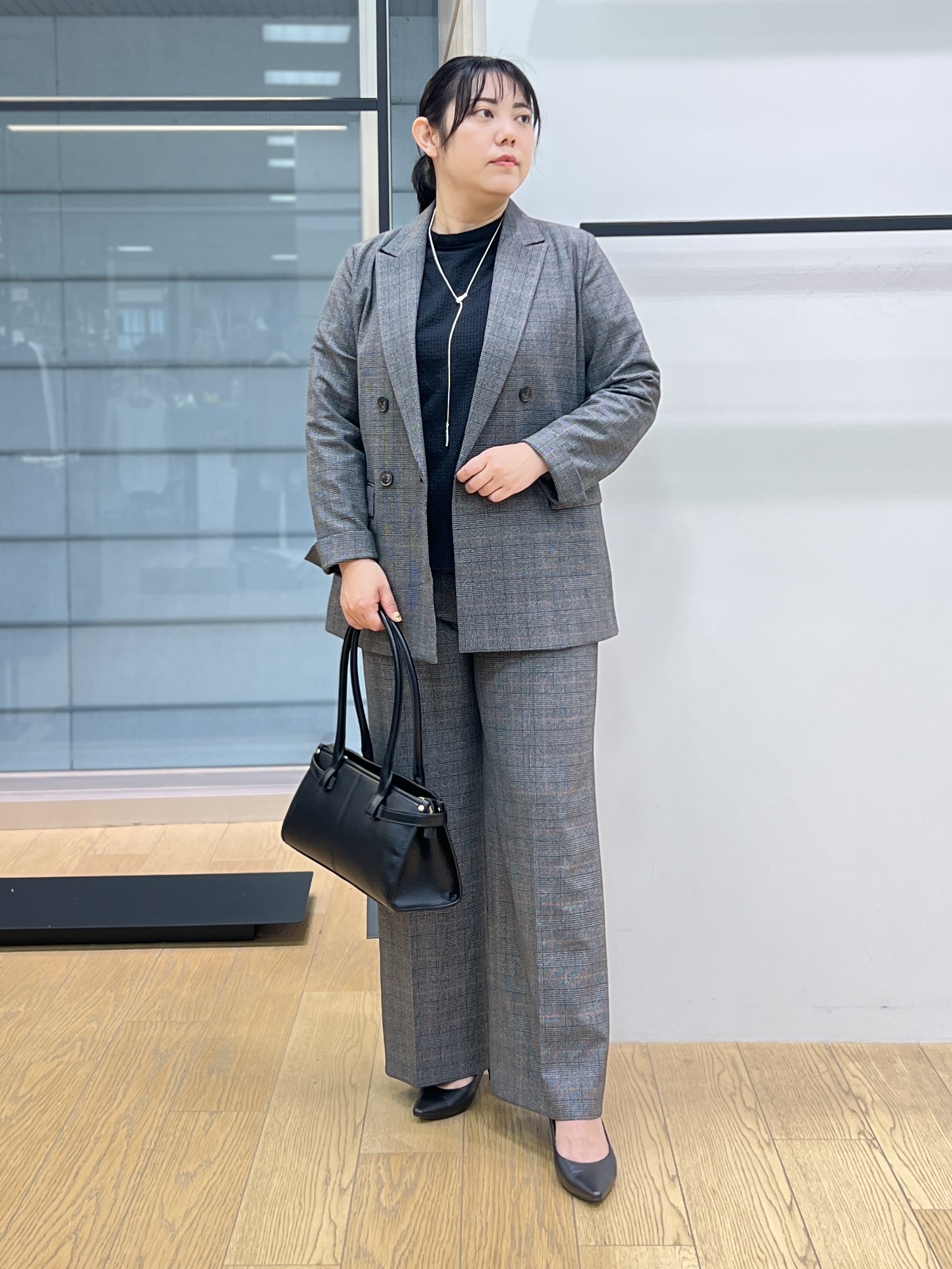 shimaさんの「INDIVI｜【洗濯機OK／ストレッチ◎】秋はじめのダブルジャケット」を使ったコーディネート