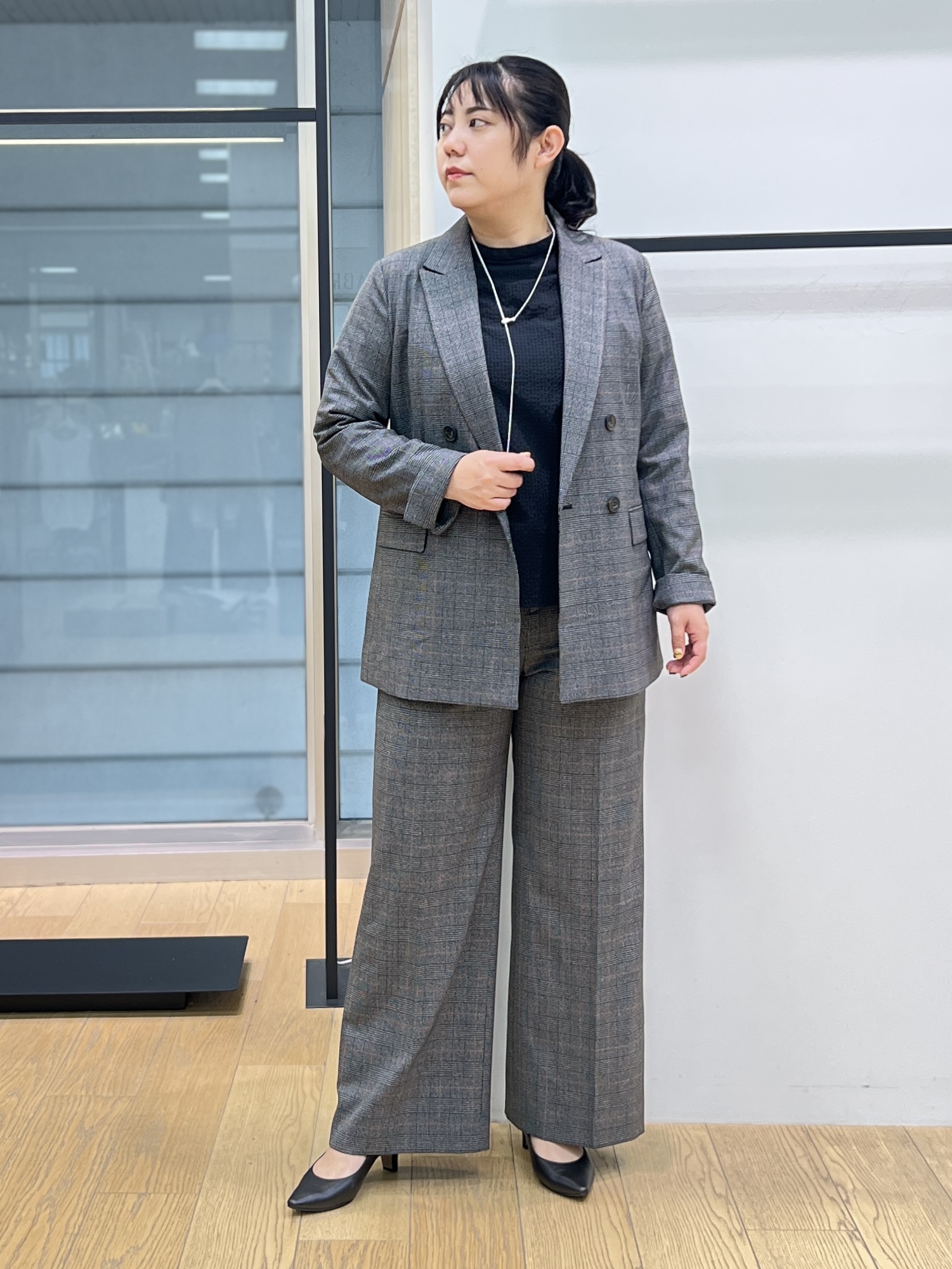 shimaさんの「INDIVI｜【洗濯機OK／ストレッチ◎】秋はじめのダブルジャケット」を使ったコーディネート