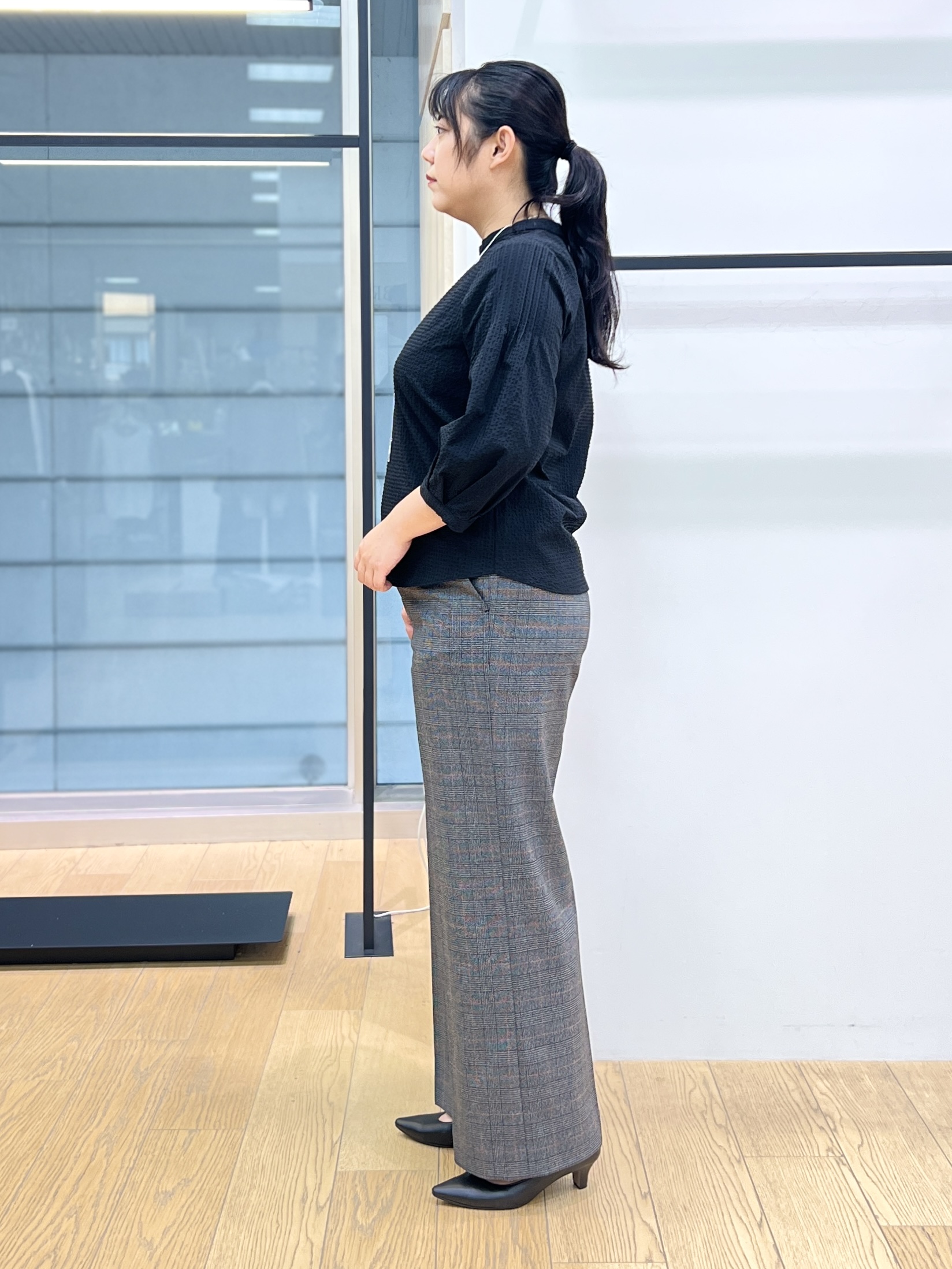 shimaさんの「INDIVI｜【洗濯機OK／ストレッチ◎】秋はじめのダブルジャケット」を使ったコーディネート