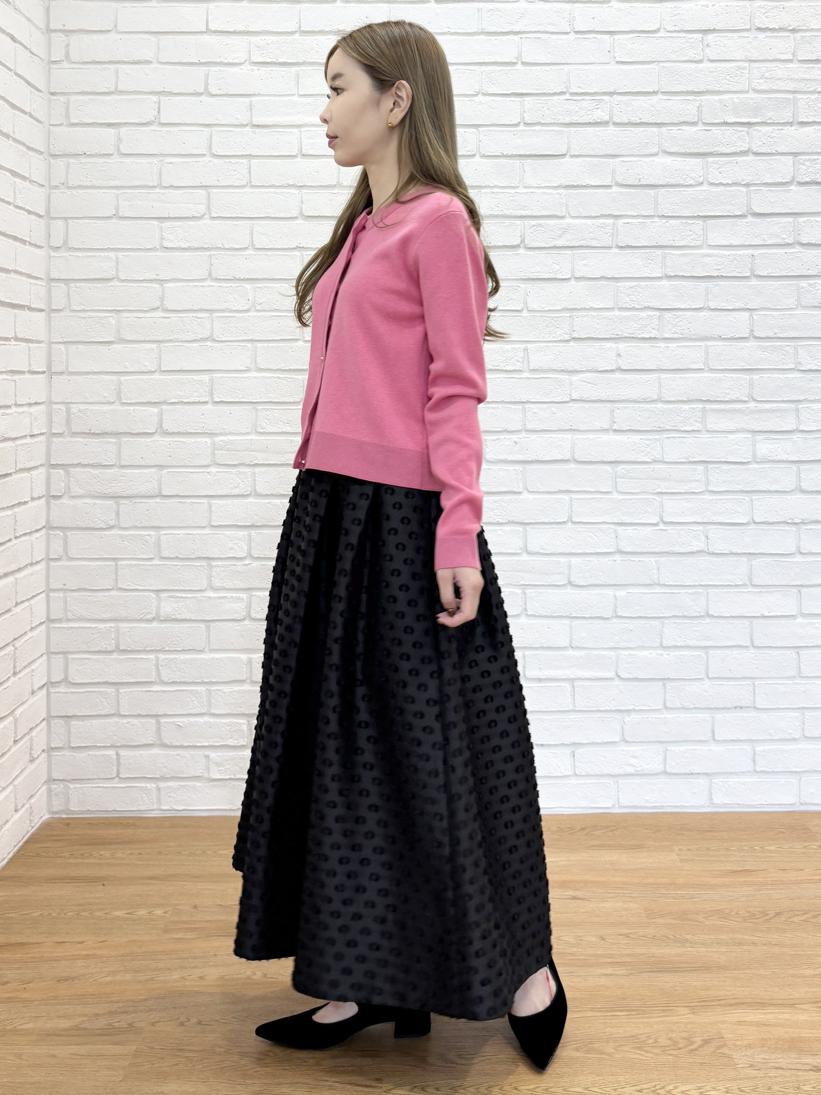 清水夏姫さんの「DRESSTERIOR｜【5色展開/ウォッシャブル】コットンカシミヤカーディガン」を使ったコーディネート