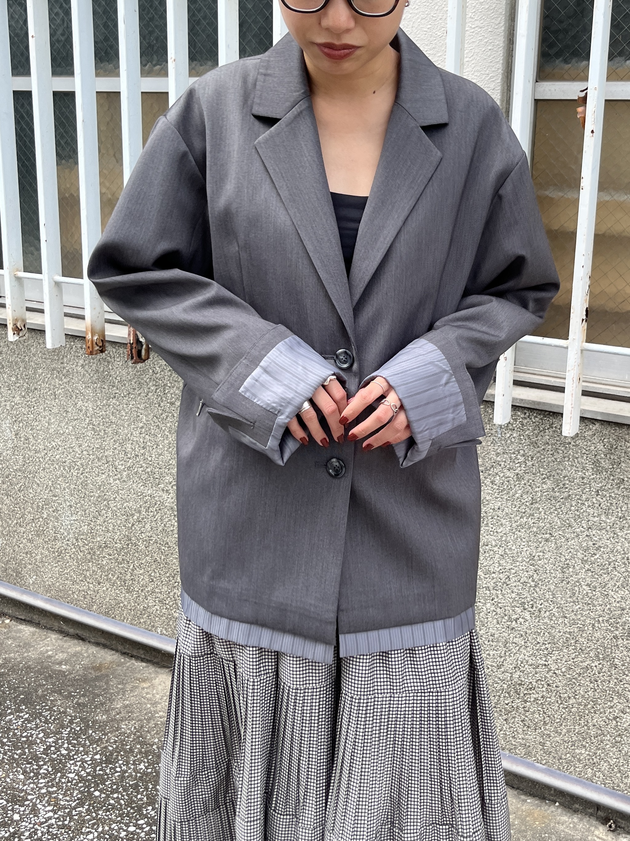 Harukaさんの「INDIVI｜ビッグテーラードジャケット」を使ったコーディネート