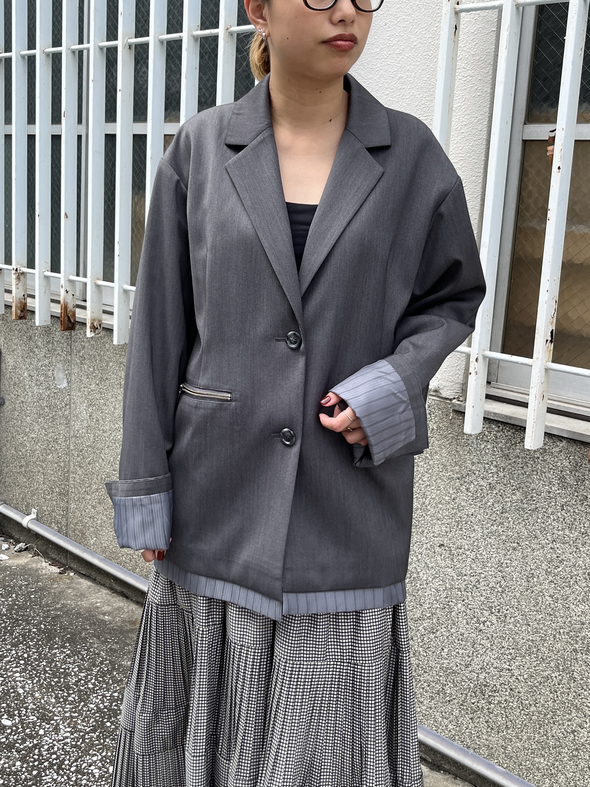 Harukaさんの「INDIVI｜ビッグテーラードジャケット」を使ったコーディネート