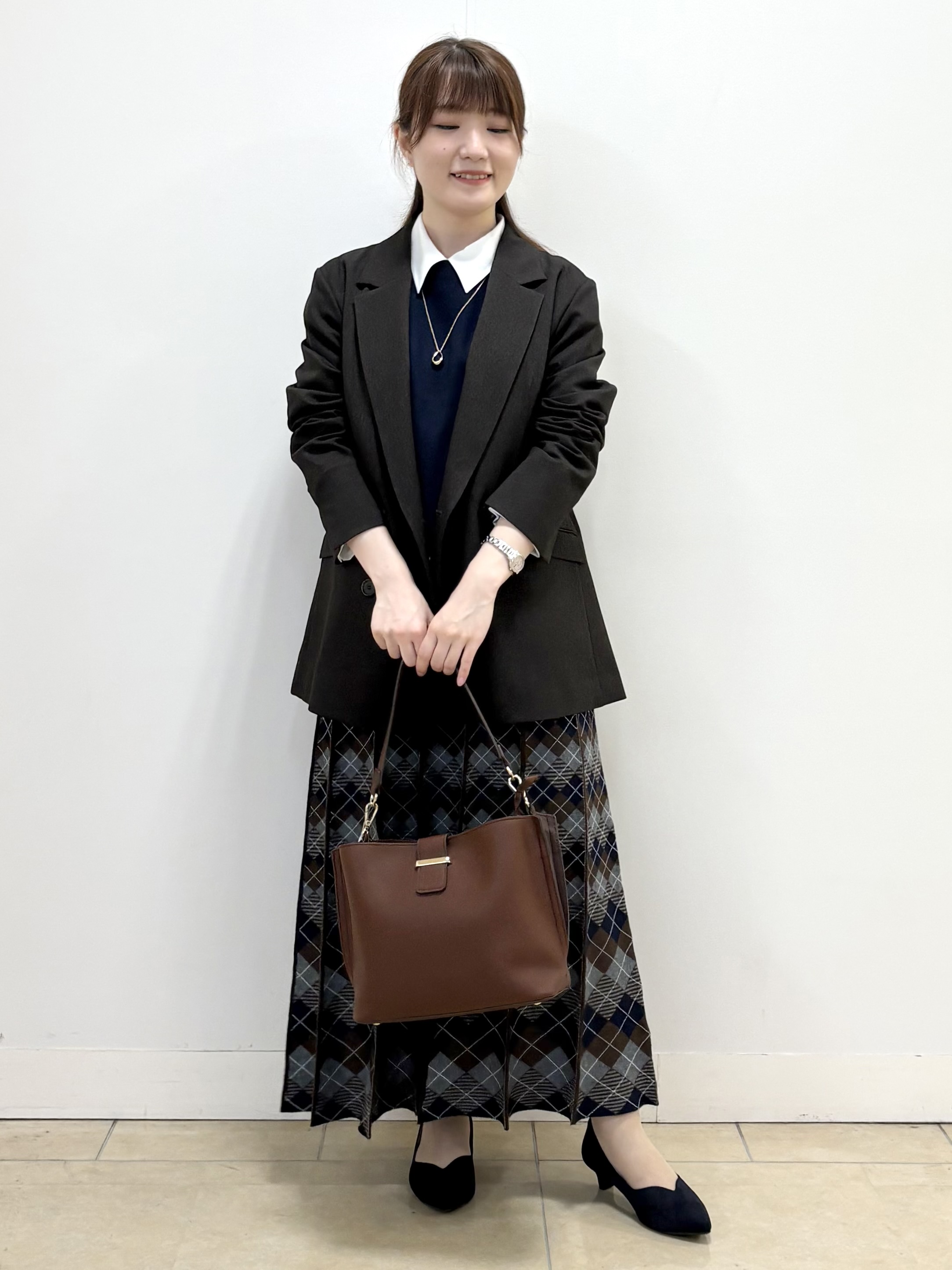 mikiさんの「Reflect｜【通勤◎】ダブルブレストデザインテーラードジャケット」を使ったコーディネート