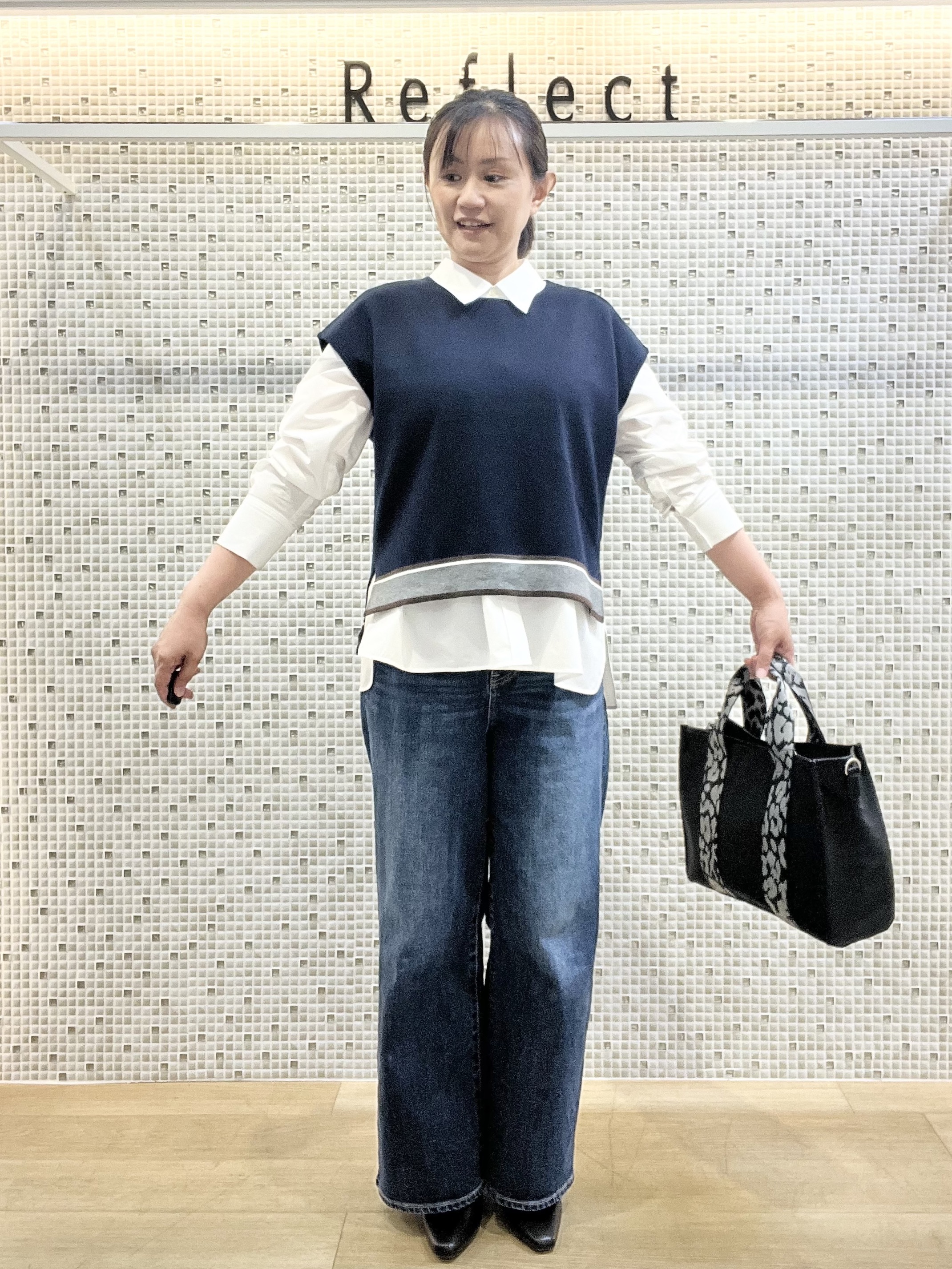 KAOさんの「Reflect｜【羽織◎】オフボディシルエットシャツ」を使ったコーディネート