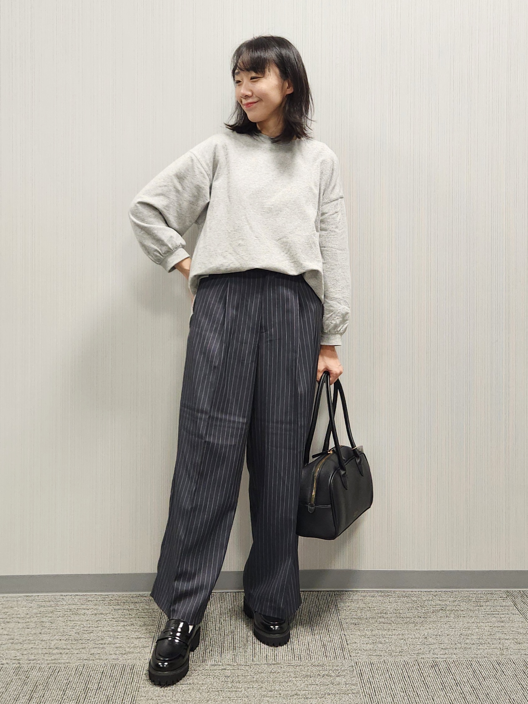 naraさんの「Dessin｜【洗える/7色展開/XS-L】バックヘンリーミニ裏毛 長袖」を使ったコーディネート