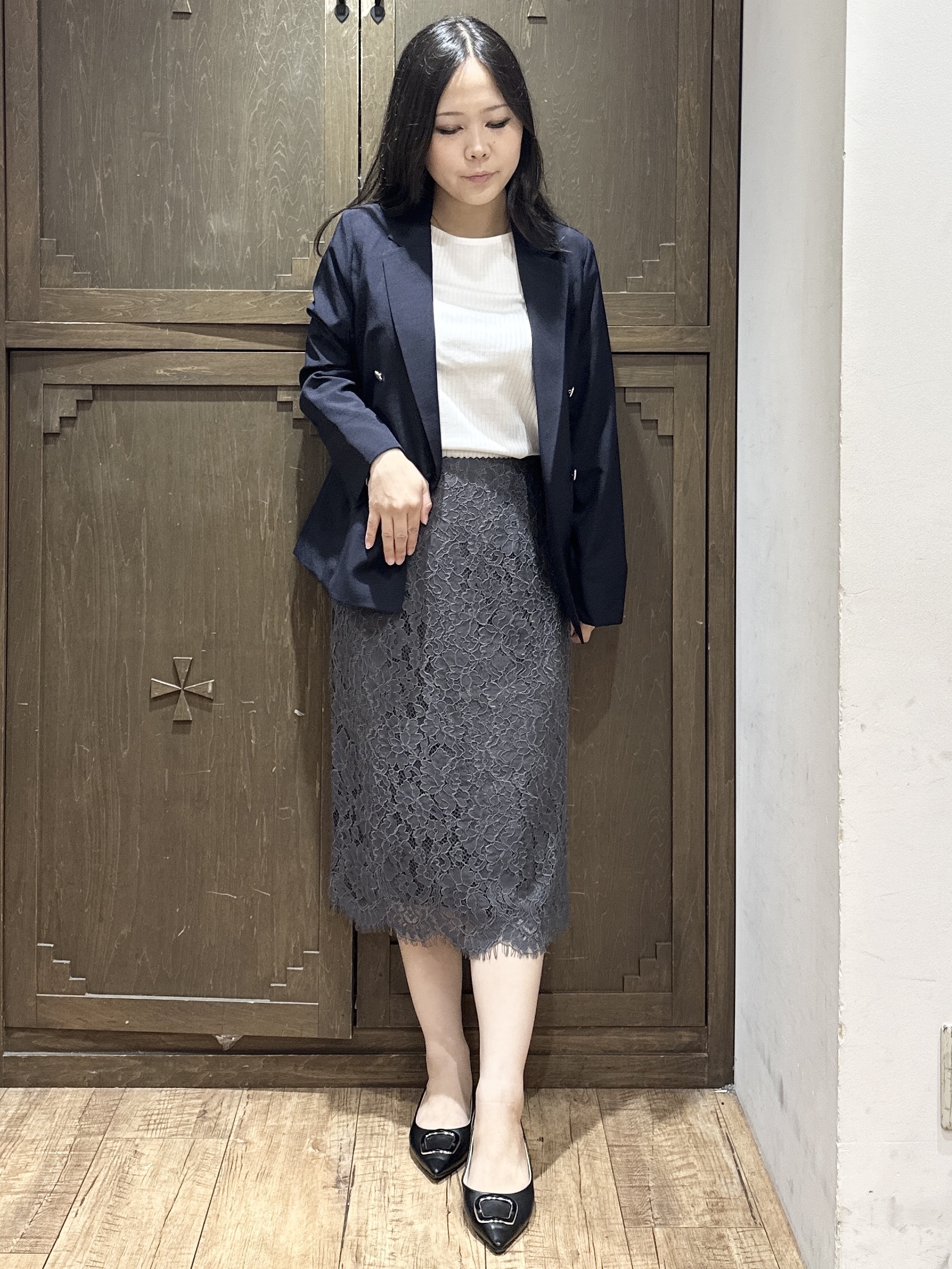 kanaさんの「index｜《再入荷》ダブルブレストテーラードジャケット【接触冷感／吸水速乾／イージーアイロン／防シワ／洗濯機O」を使ったコーディネート