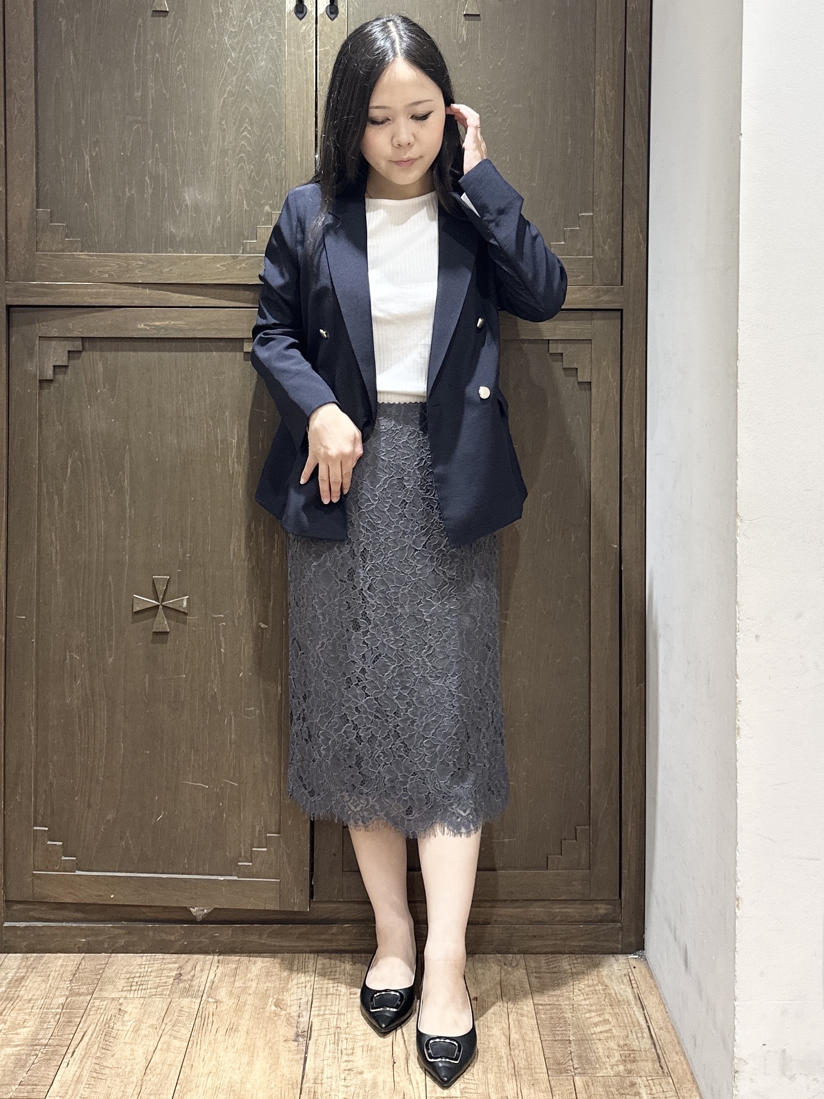 kanaさんの「index｜《再入荷》ダブルブレストテーラードジャケット【接触冷感／吸水速乾／イージーアイロン／防シワ／洗濯機O」を使ったコーディネート