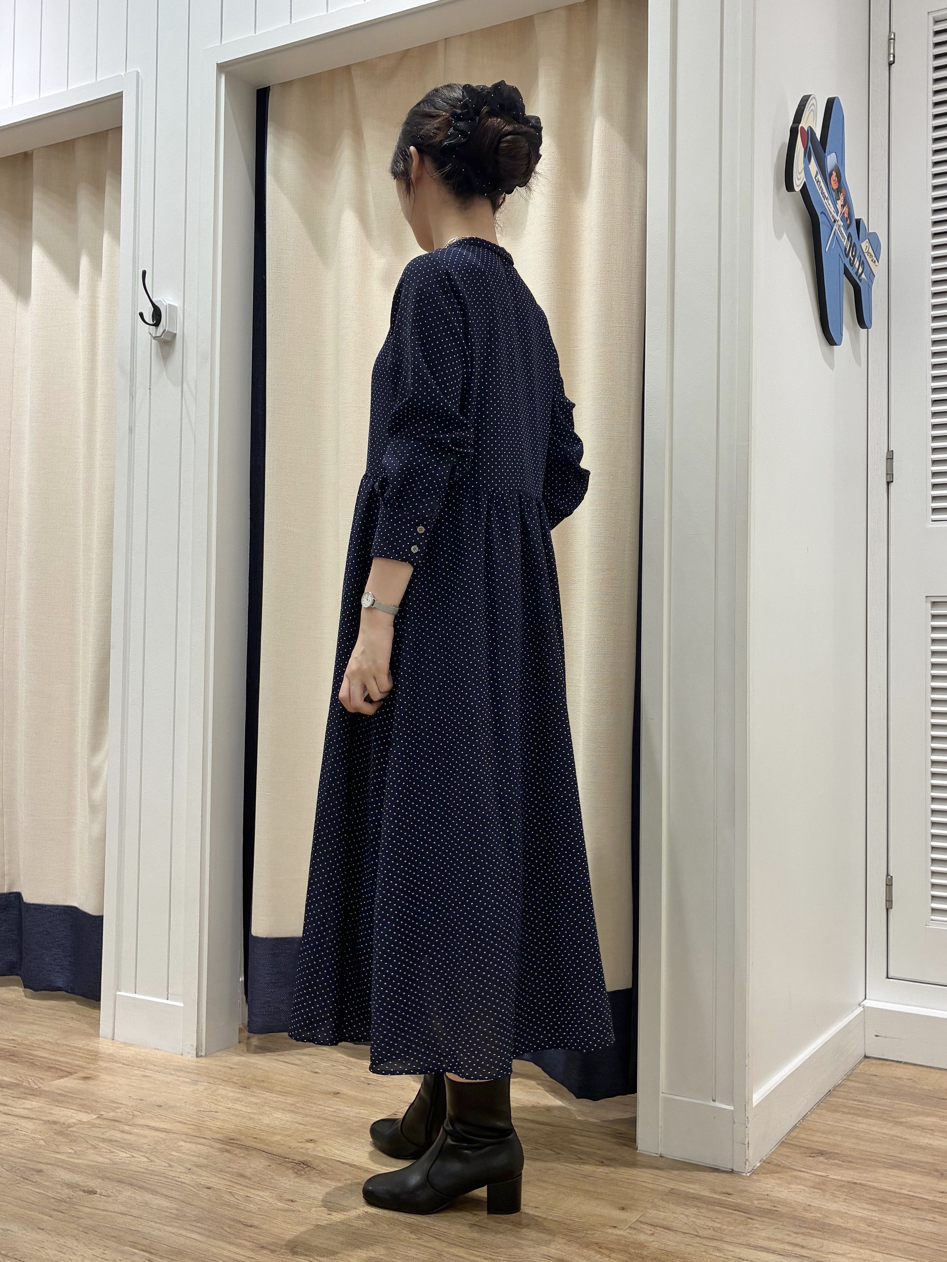 KANNAさんの「Dessin｜【手洗い可】ドットプリントワンピース」を使ったコーディネート