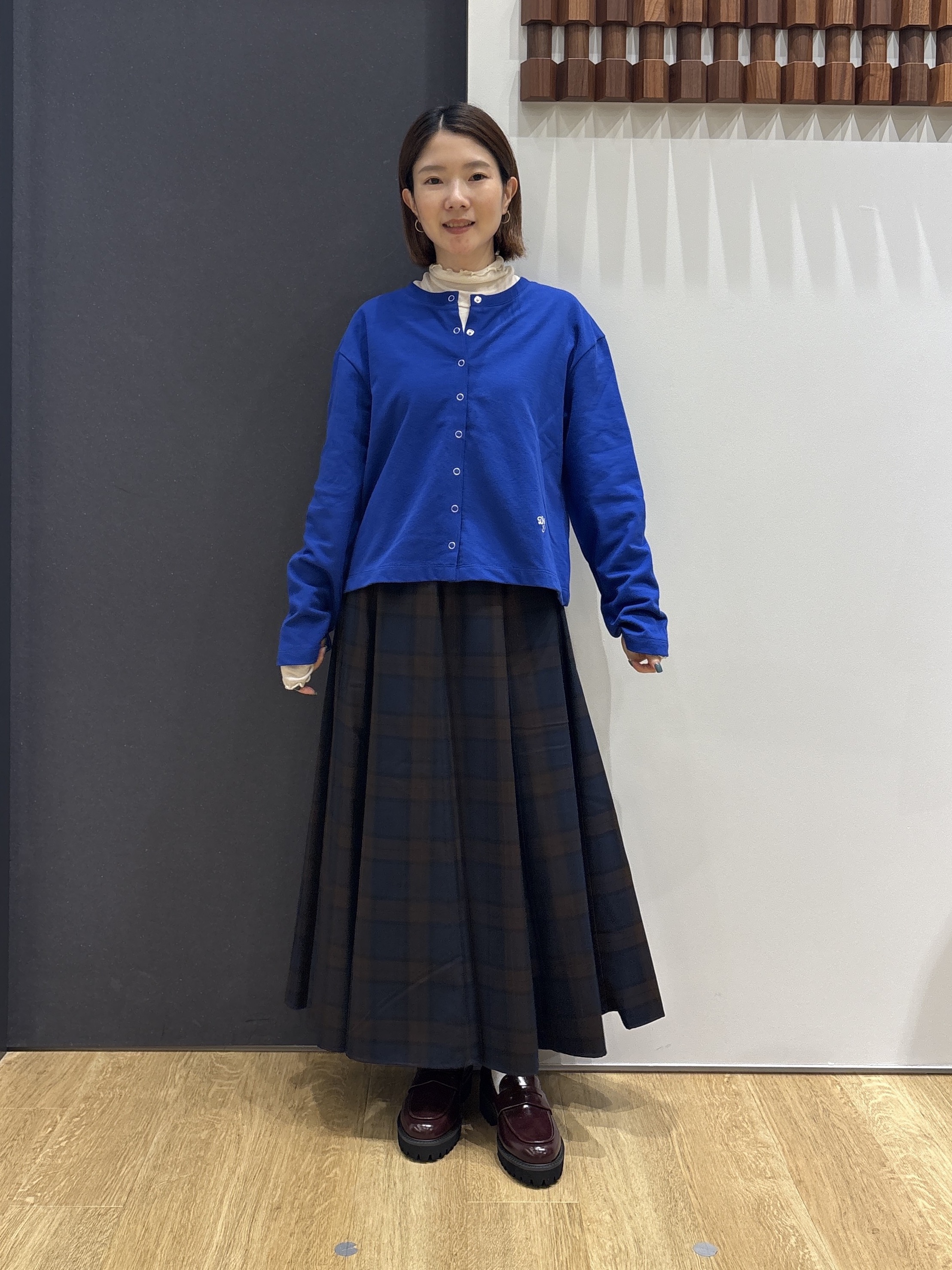 risaさんの「Dessin｜リングスナップミニ裏毛カーディガン」を使ったコーディネート