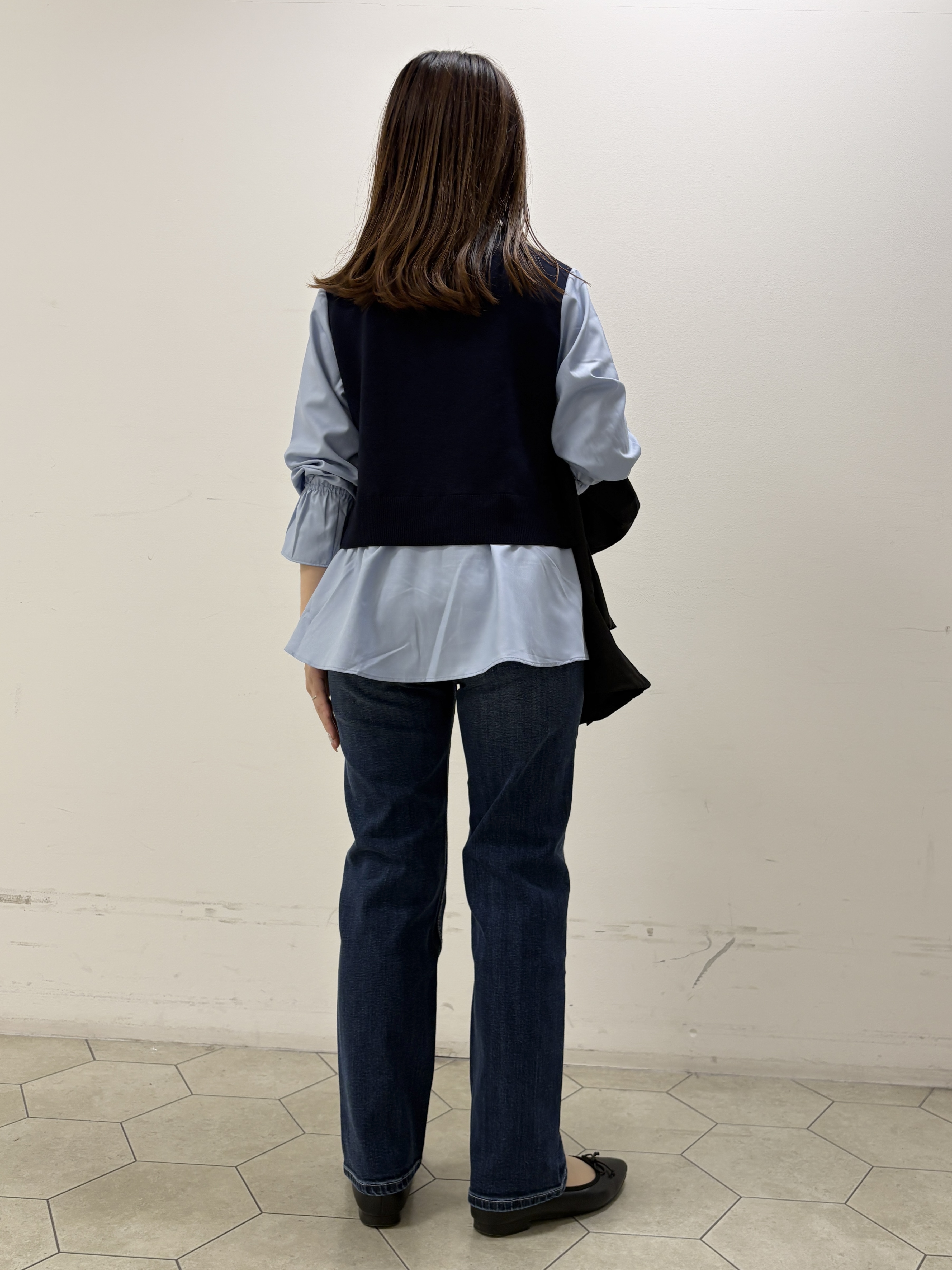 kahoさんの「INDIVI｜【洗える／1枚でコーデ完成】重ね着風ニットトップス」を使ったコーディネート