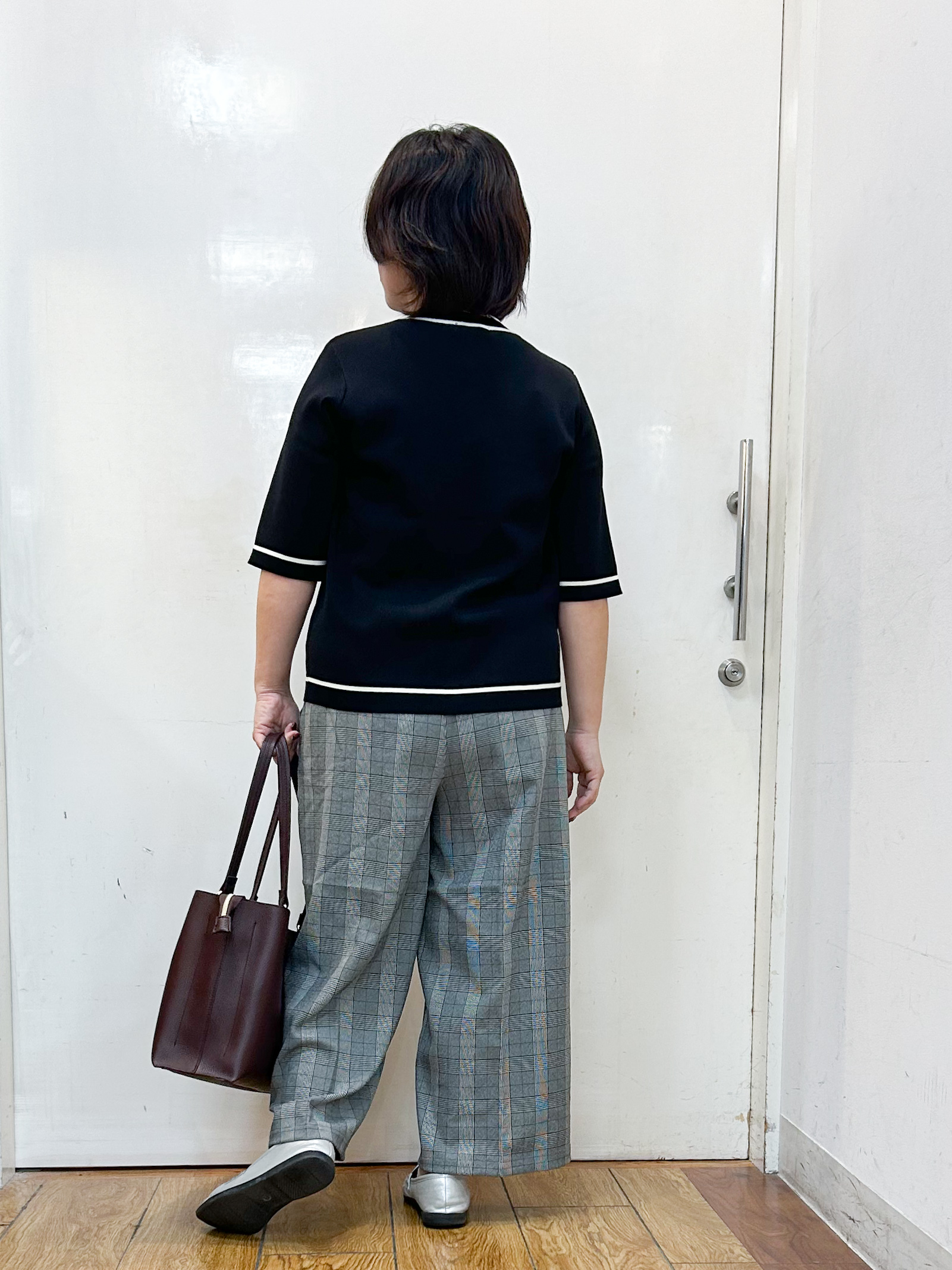 haruさんの「SHOO･LA･RUE｜【UV/S-LL/洗濯機可】毛玉になりにくい 配色5分袖カーディガン」を使ったコーディネート