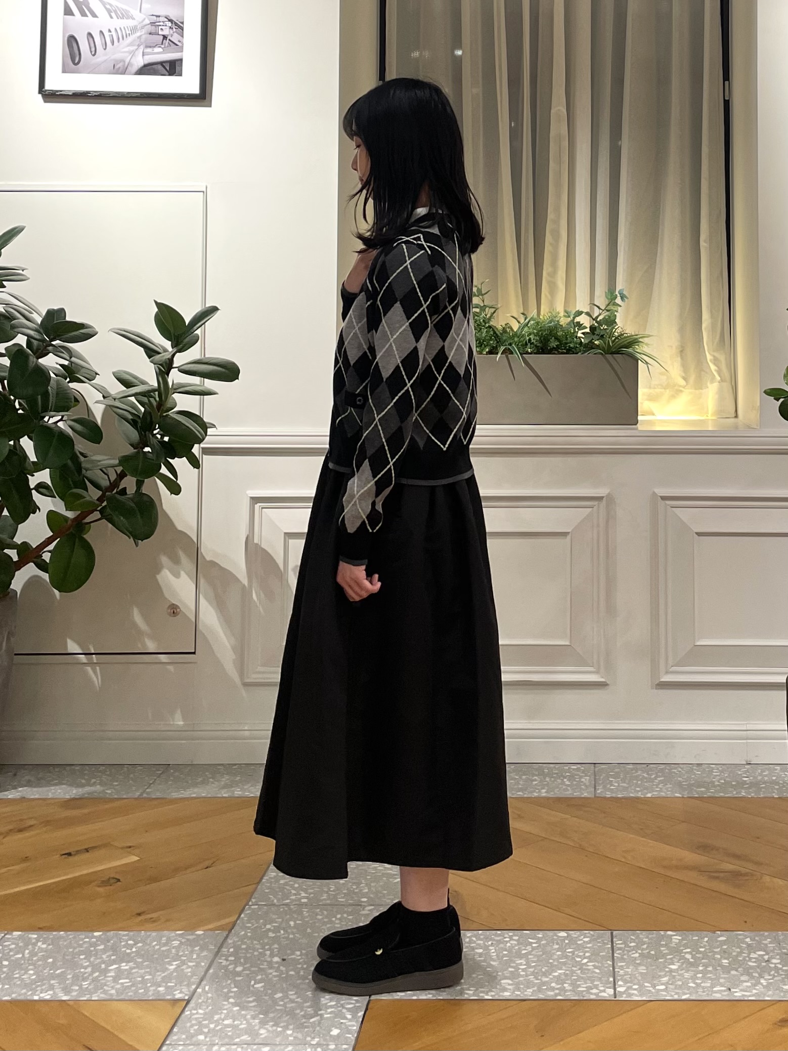 Lilyさんの「DRESSTERIOR｜バイカラーニットコンビワンピース」を使ったコーディネート