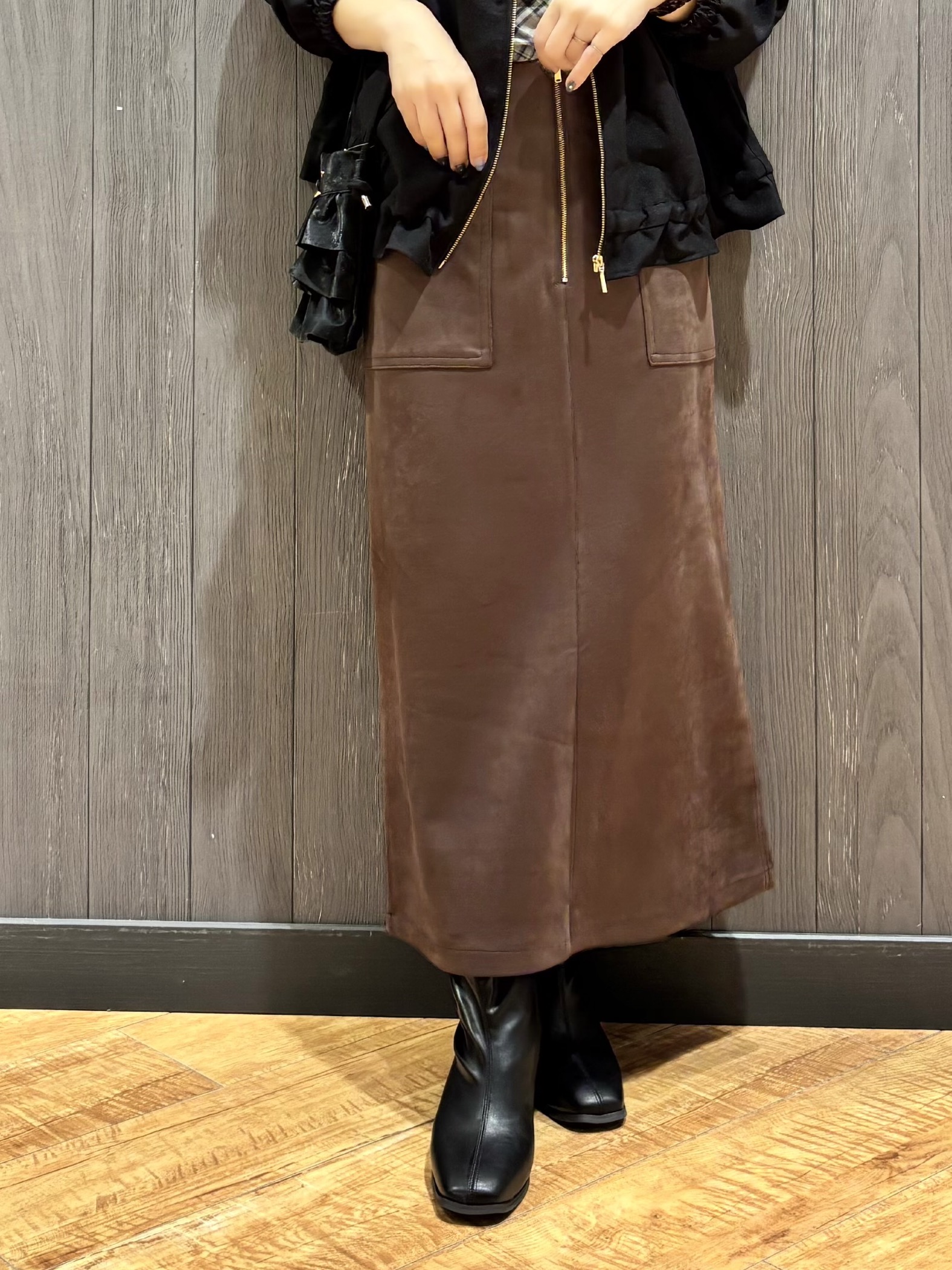 meiさんの「SHOO･LA･RUE｜【洗濯後しわになりにくい/S-LL】裾ドロストフリルブルゾン」を使ったコーディネート