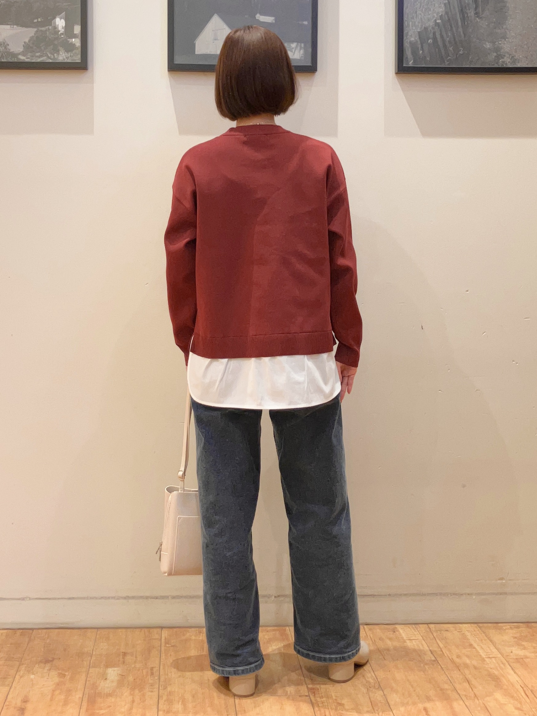 momoharuさんの「SHOO･LA･RUE｜【S-LL】着るだけできまる シャツレイヤード風 スポンディッシュニット」を使ったコーディネート
