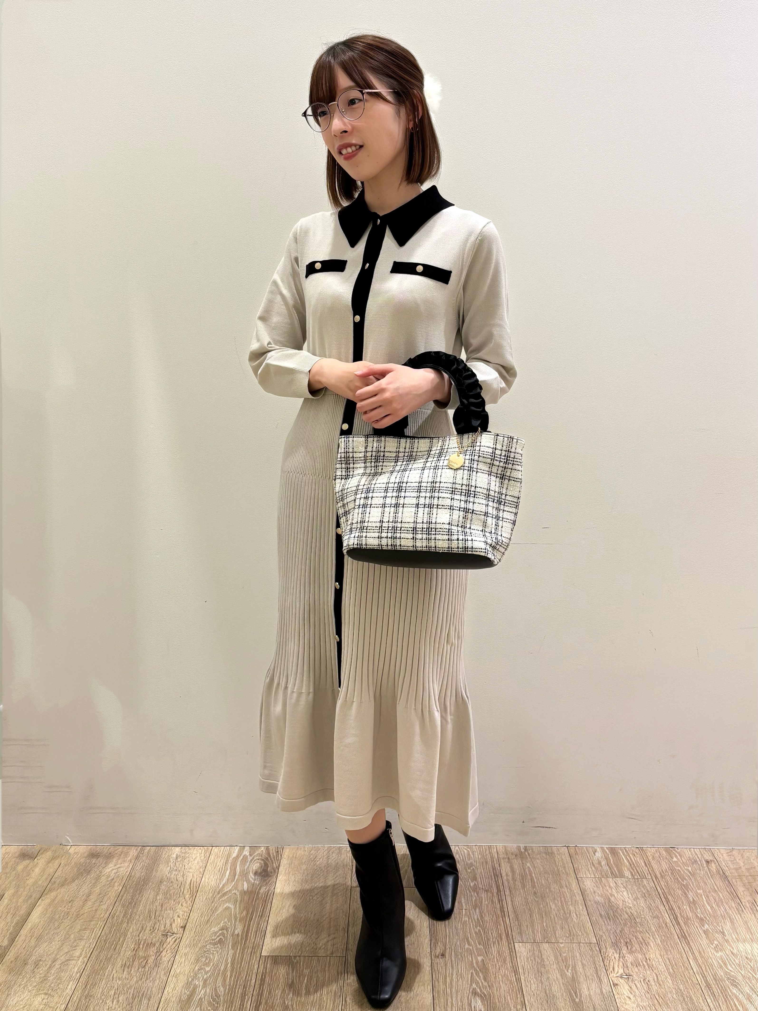 honamiさんの「index｜ポロニットワンピース【洗濯機OK／抗ピル】」を使ったコーディネート