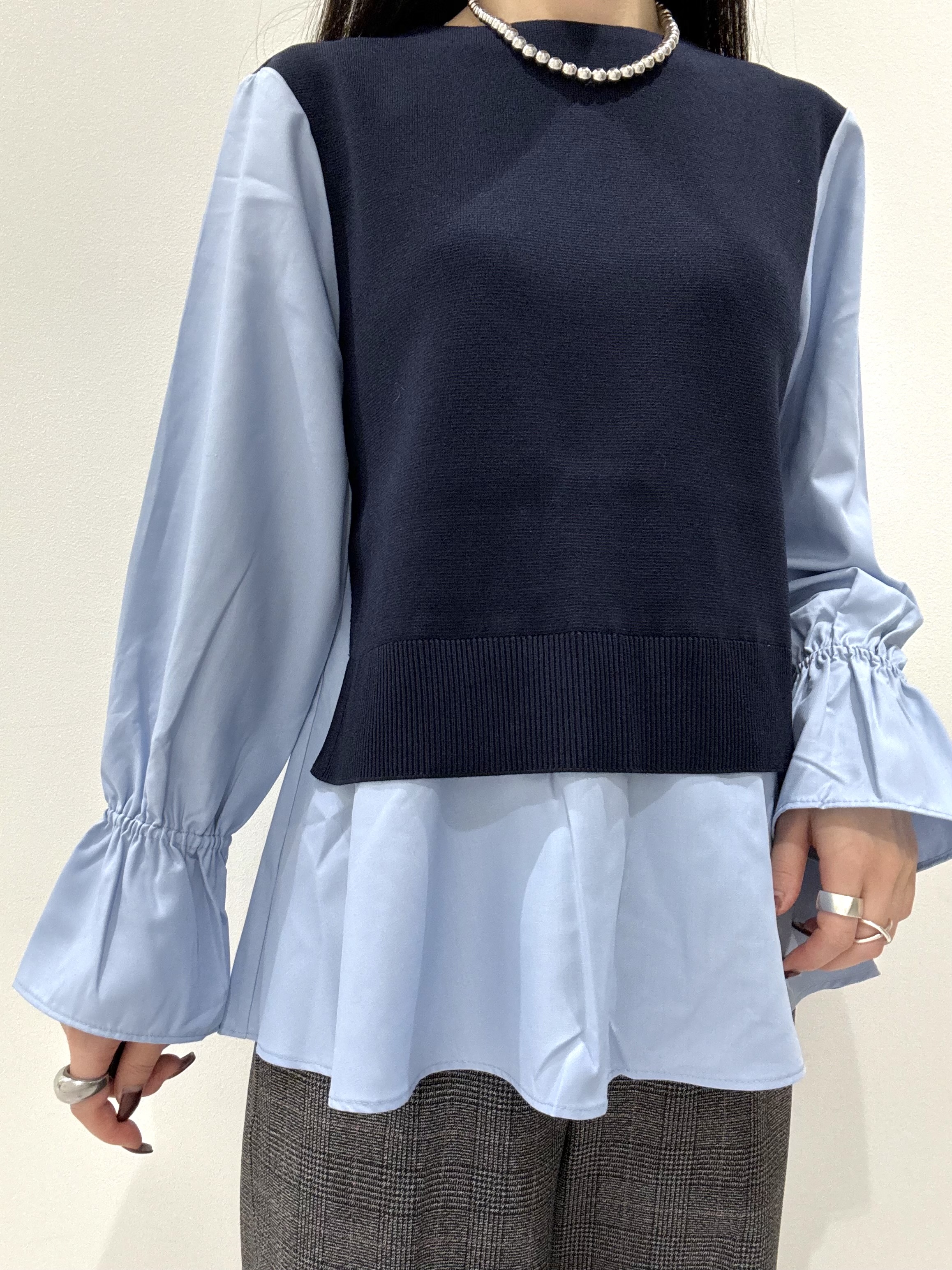 KEIKOさんの「INDIVI｜【洗える／1枚でコーデ完成】重ね着風ニットトップス」を使ったコーディネート