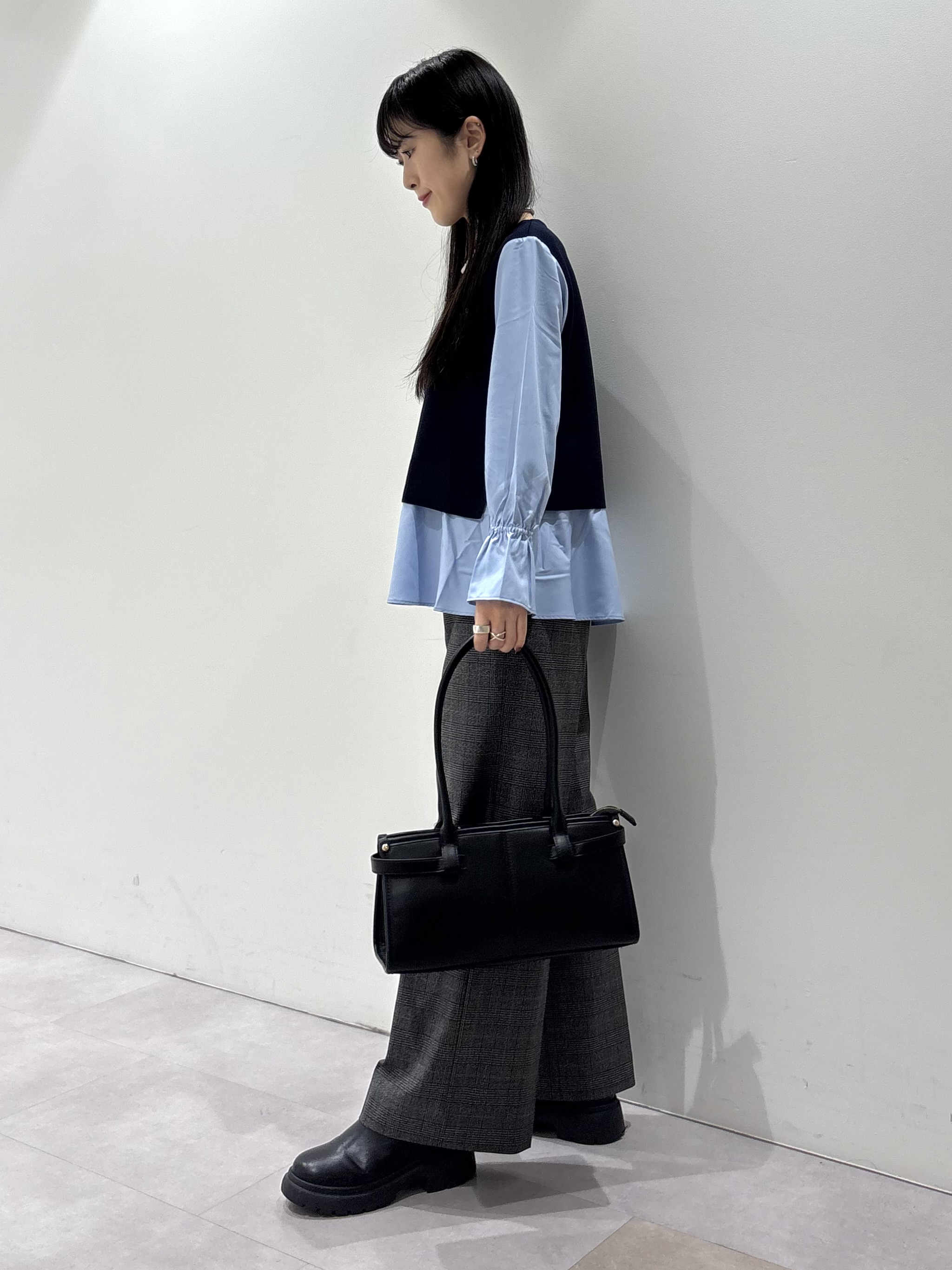 KEIKOさんの「INDIVI｜【洗える／1枚でコーデ完成】重ね着風ニットトップス」を使ったコーディネート