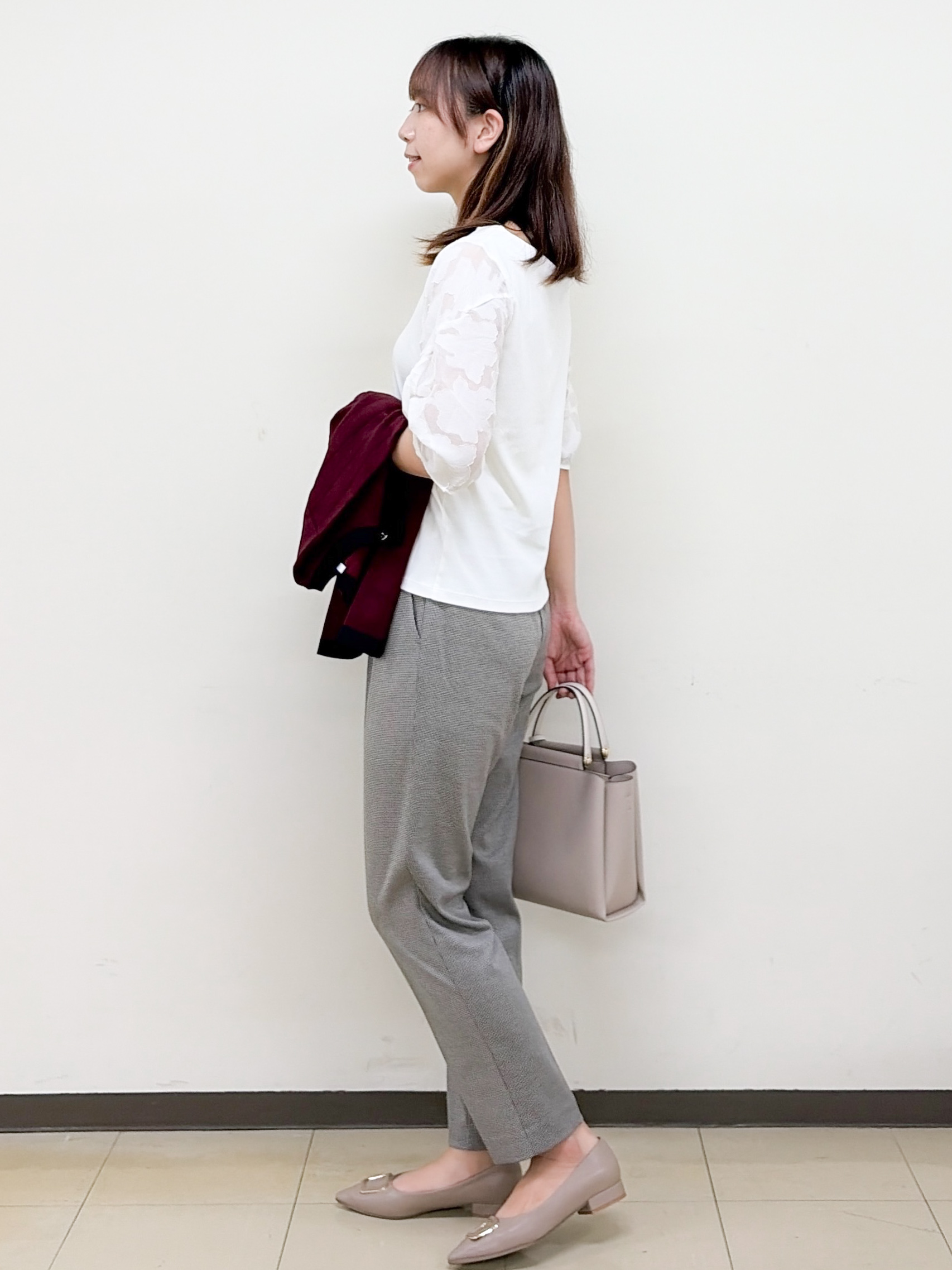 yurinaさんの「index｜【S‐LLサイズ】花柄ジャカードスリーブトップス《接触冷感／UVケア／洗濯機OK》」を使ったコーディネート