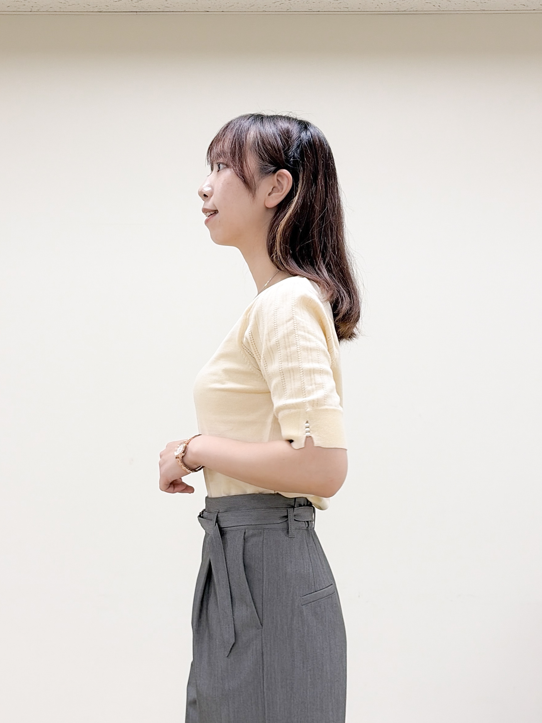 yurinaさんの「index｜透かし編み半袖ニット【洗濯機OK／抗ピル】」を使ったコーディネート