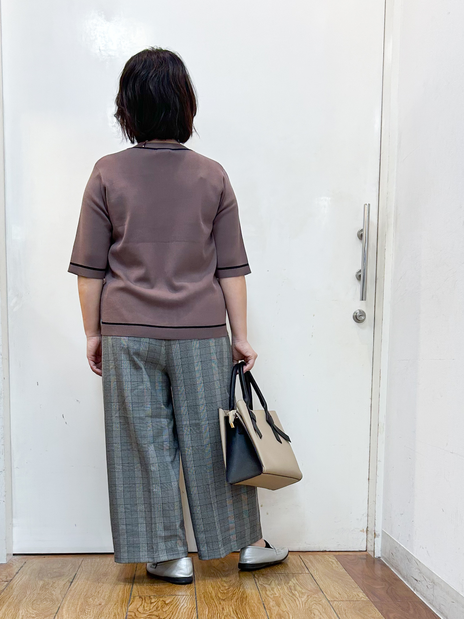 haruさんの「SHOO･LA･RUE｜【UV/S-LL/洗濯機可】毛玉になりにくい 配色5分袖カーディガン」を使ったコーディネート