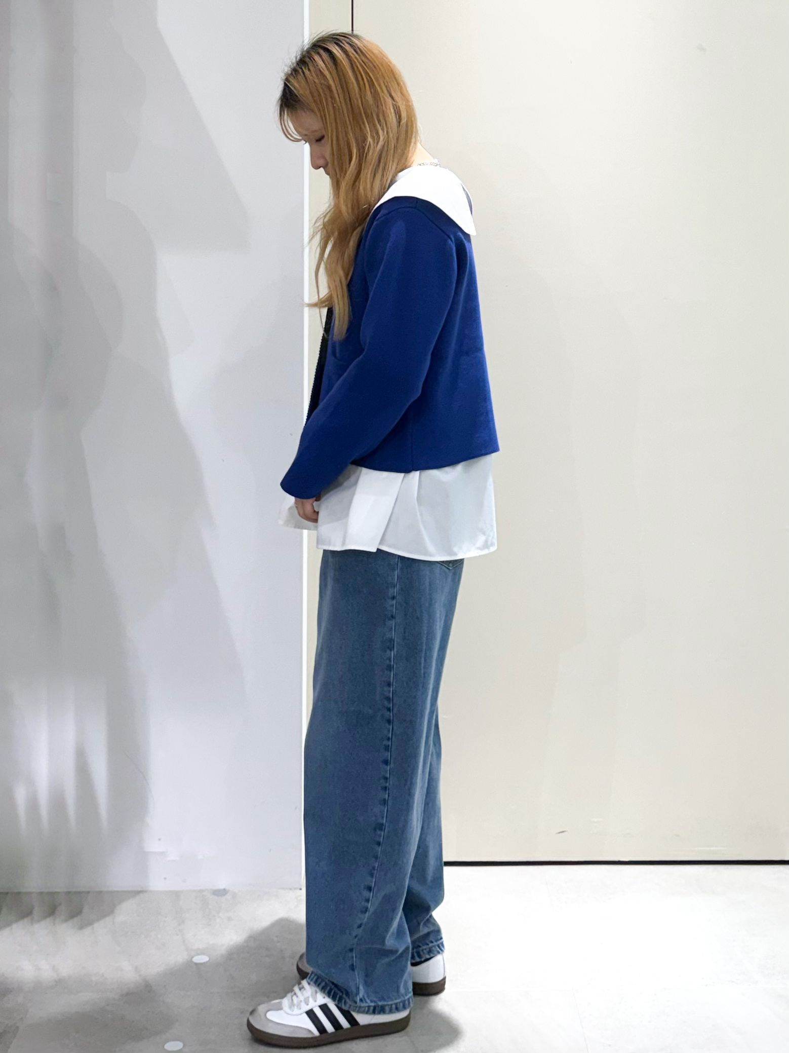 sayaさんの「OPAQUE.CLIP｜金ボタンポケットニットカーディガン【洗濯機OK】」を使ったコーディネート