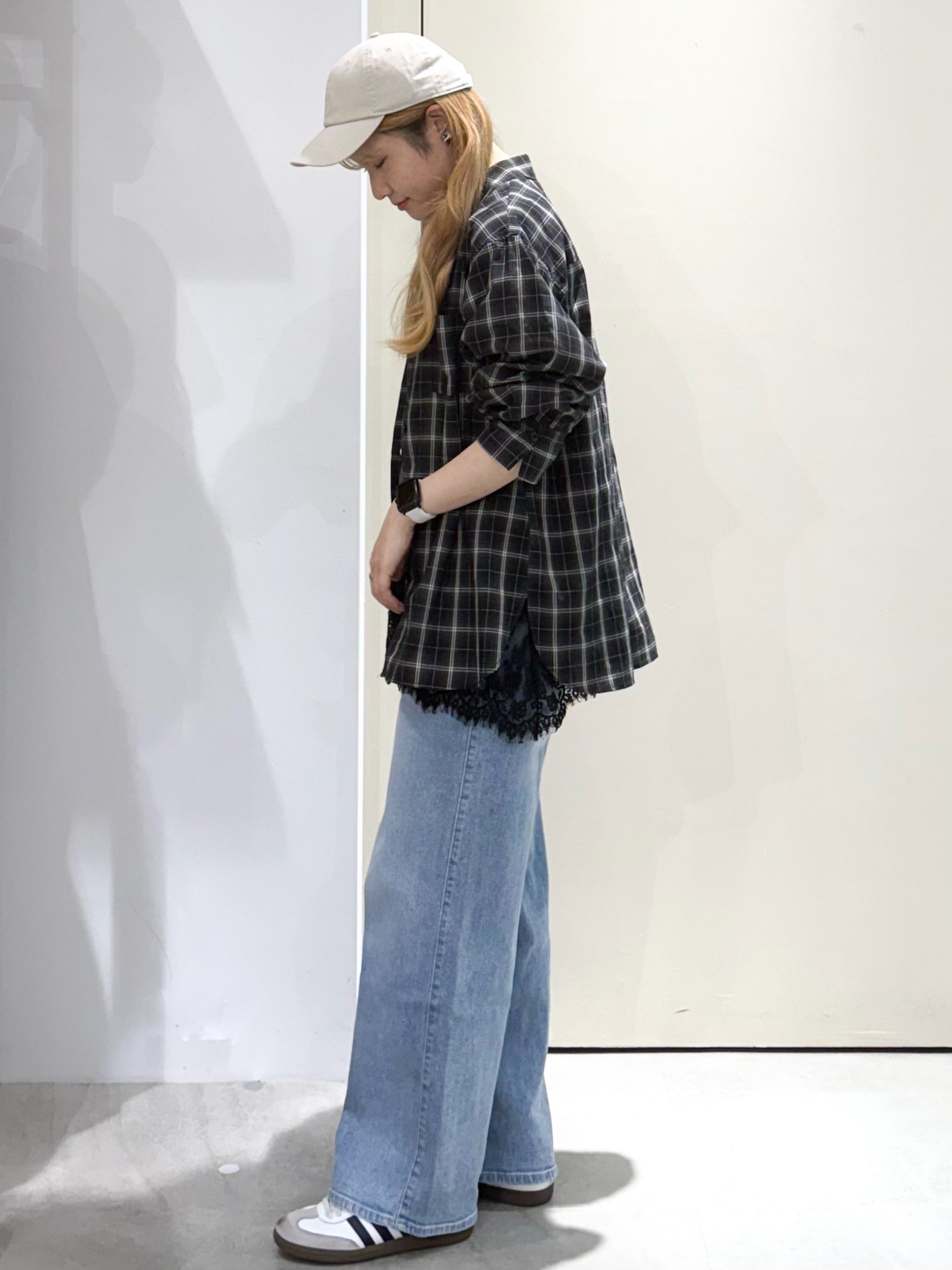 sayaさんの「OPAQUE.CLIP｜チェック柄シャツ【洗濯機OK】」を使ったコーディネート