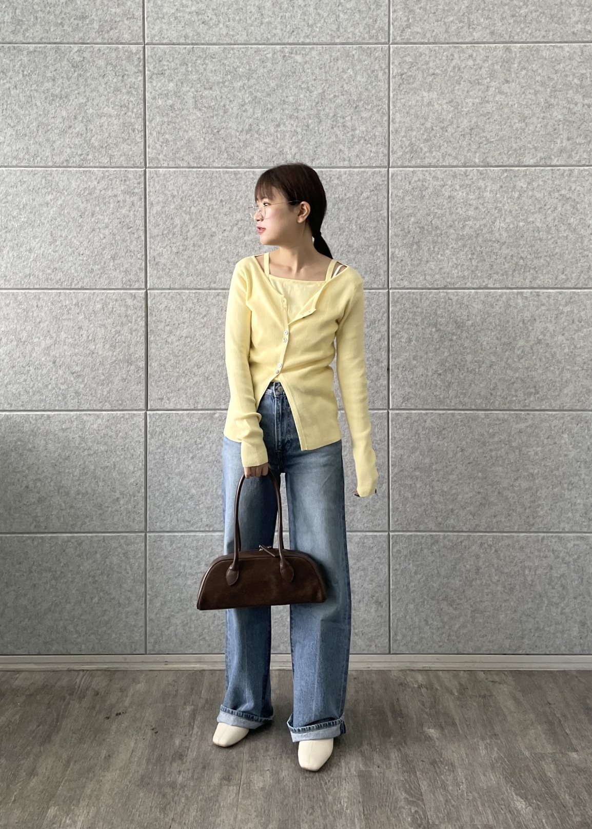 Renoさんの「INDIVI｜【LEVI&rsquo;S】RIBCAGE WIDE LEG」を使ったコーディネート