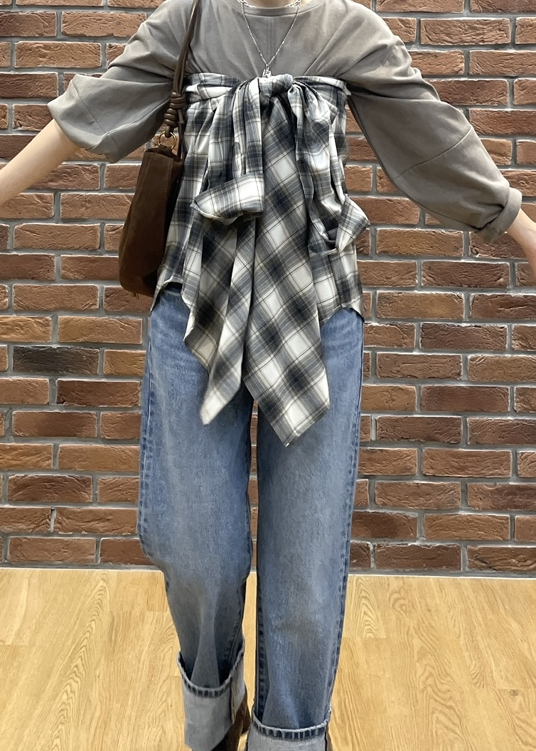 Renoさんの「INDIVI｜ロングスリーブフォルムカットソー」を使ったコーディネート