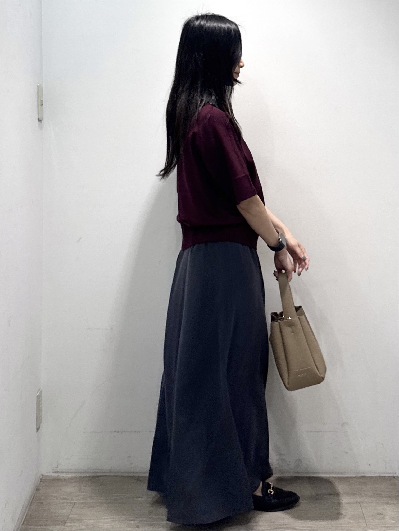 yuicciさんの「OPAQUE.CLIP｜【森絵梨佳さん着用】2WAY衿ドッキングニット《洗濯機OK》」を使ったコーディネート