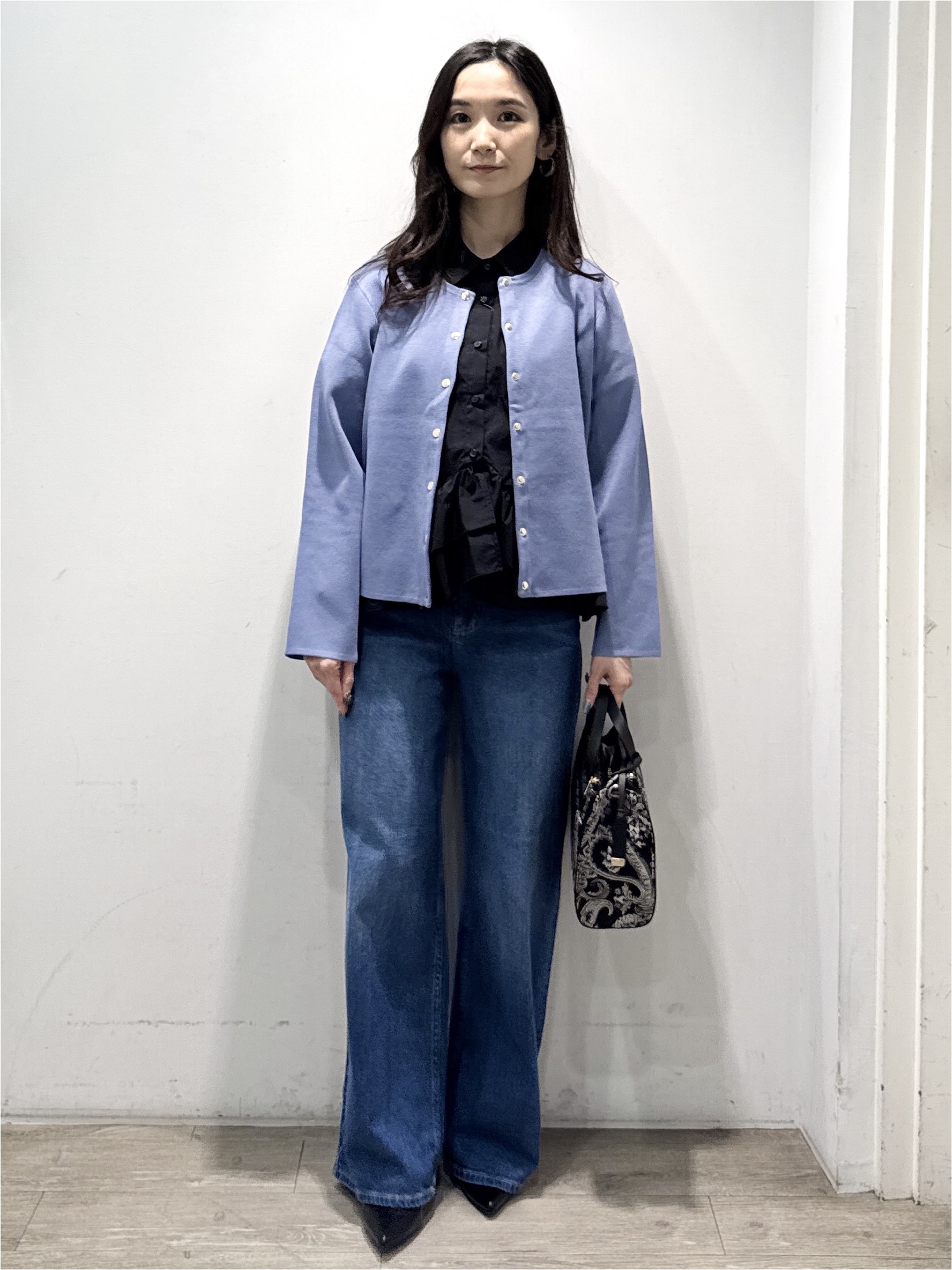 yuicciさんの「OPAQUE.CLIP｜【UVケア／遮熱性】スナップボタンニットカーディガン《5col／洗濯機OK》」を使ったコーディネート