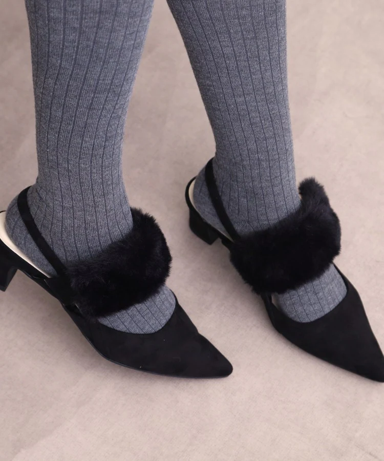neinaさんの「ESPERANZA｜【Fur Collection】ファー付き2WAYスリングバックミュールパンプス」を使ったコーディネート