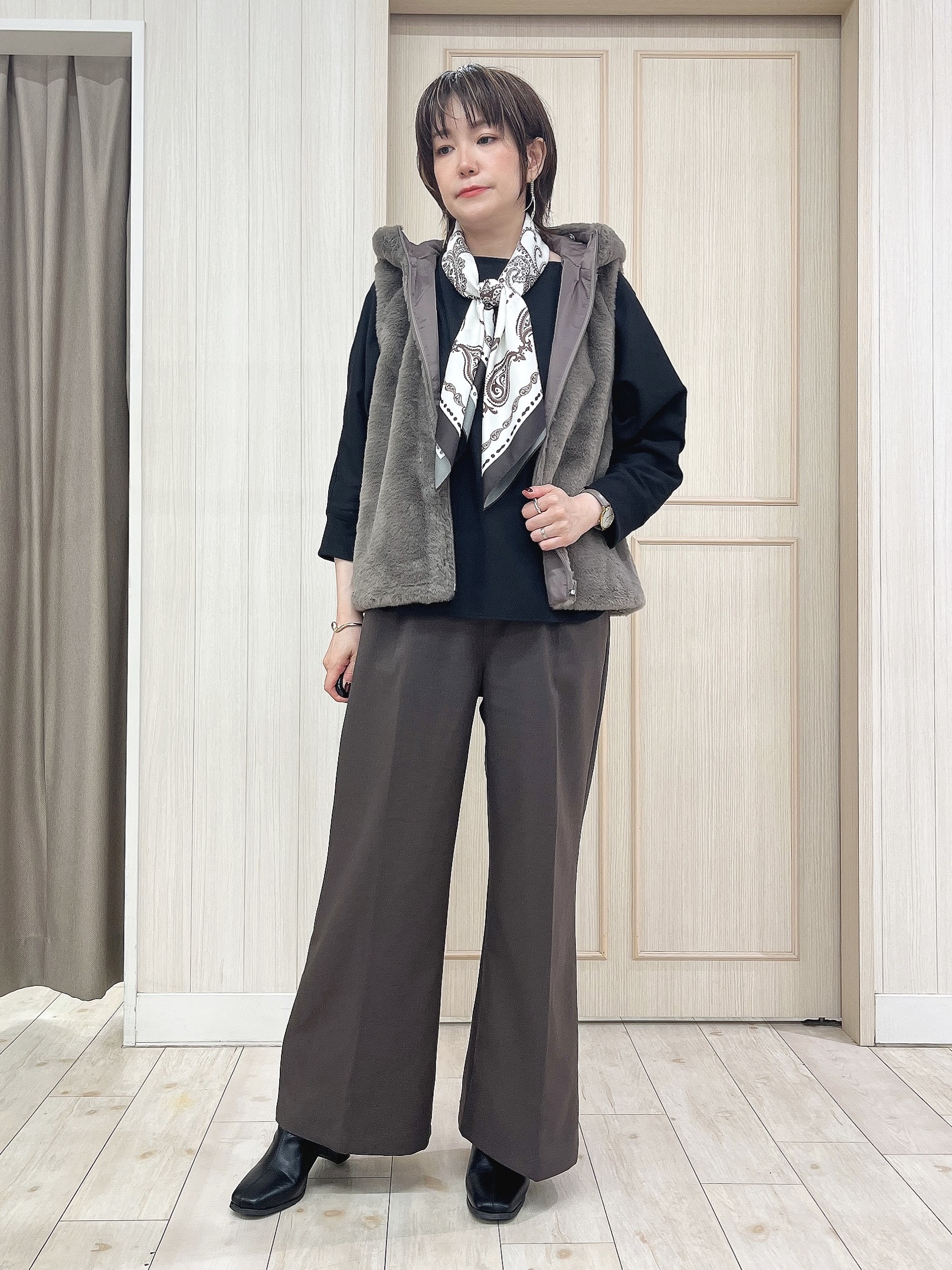 kaneさんの「SHOO･LA･RUE｜【洗濯機可/撥水/マルチWAY】ファーライナー付き 毎日欲張りマンパ」を使ったコーディネート