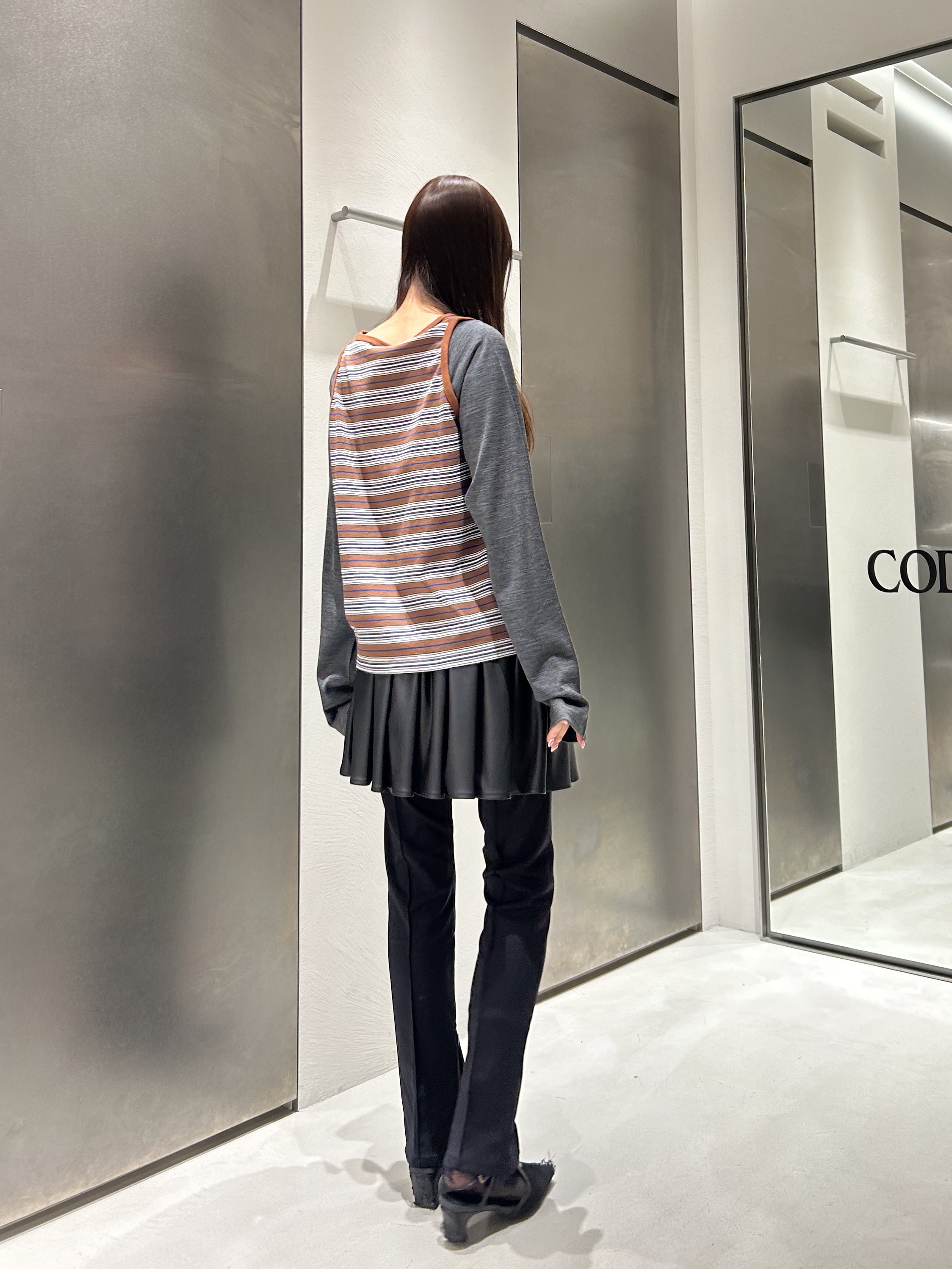 miniさんの「CODE A｜Girls department Club｜BORDER TANK LAYER LS」を使ったコーディネート