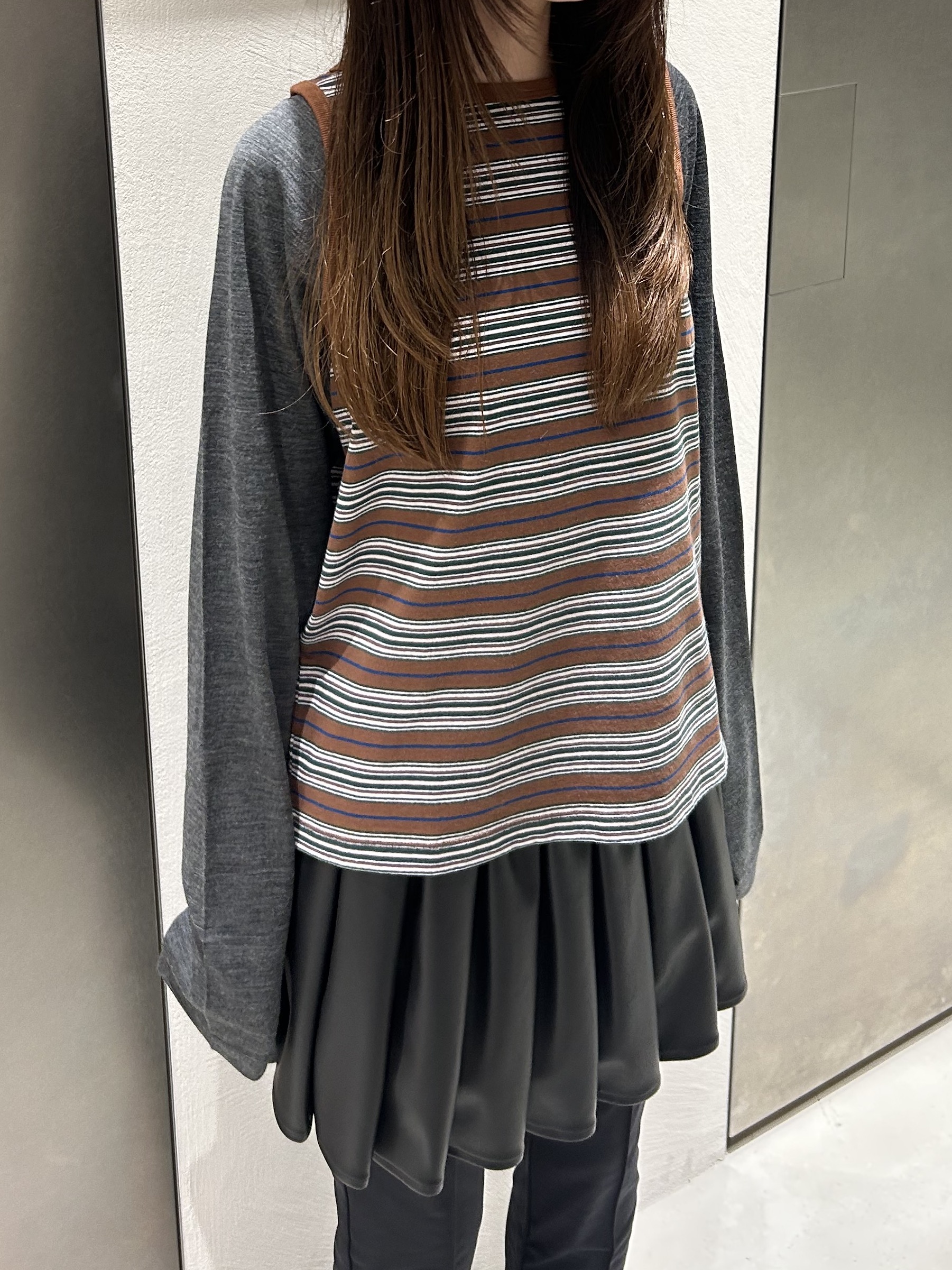 miniさんの「CODE A｜Girls department Club｜BORDER TANK LAYER LS」を使ったコーディネート