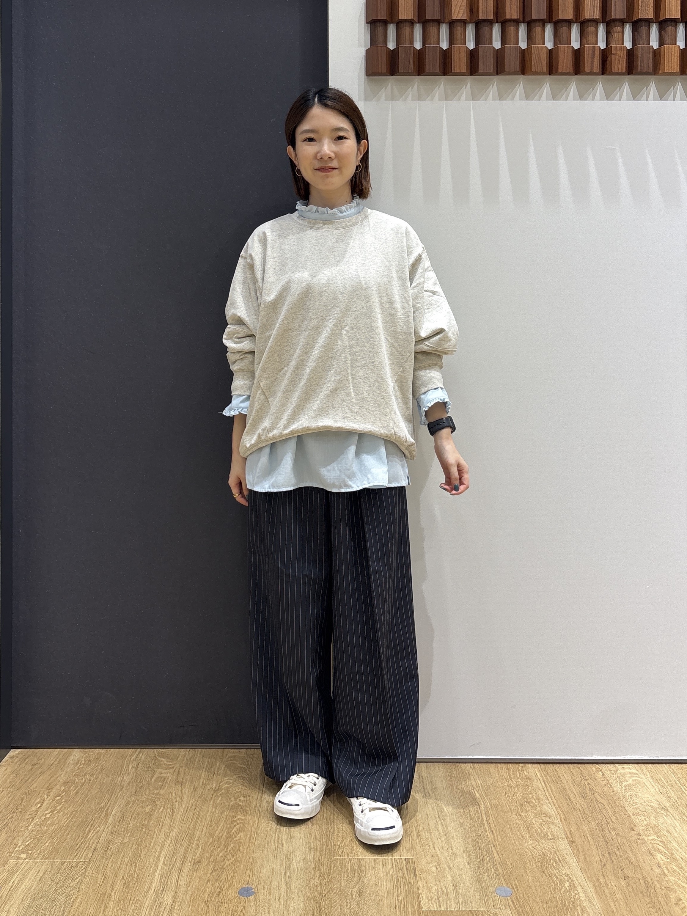 risaさんの「Dessin｜【洗える/6色展開】フォルムスリーブミニ裏毛 プルオーバー」を使ったコーディネート