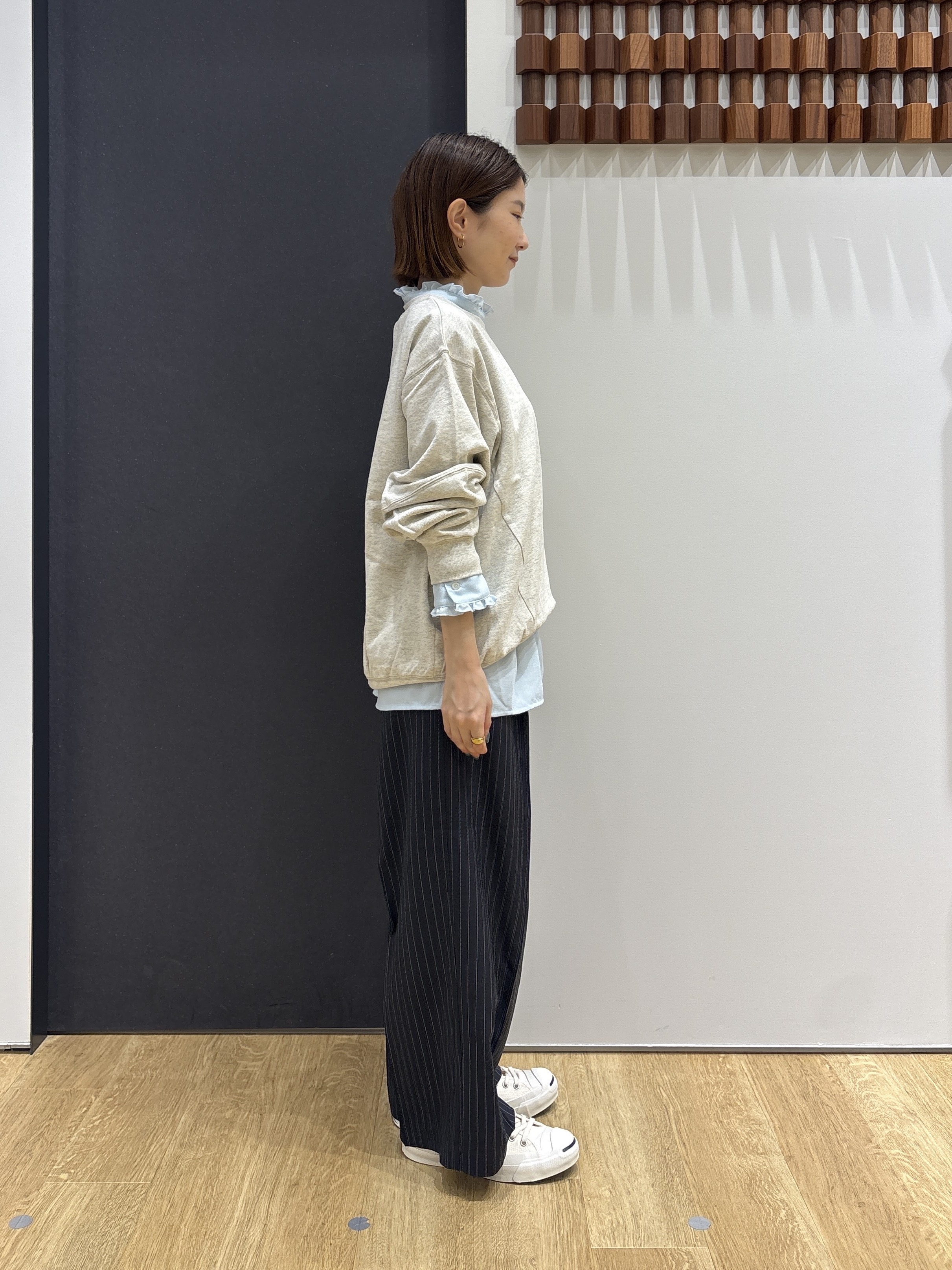 risaさんの「Dessin｜【洗える/6色展開】フォルムスリーブミニ裏毛 プルオーバー」を使ったコーディネート