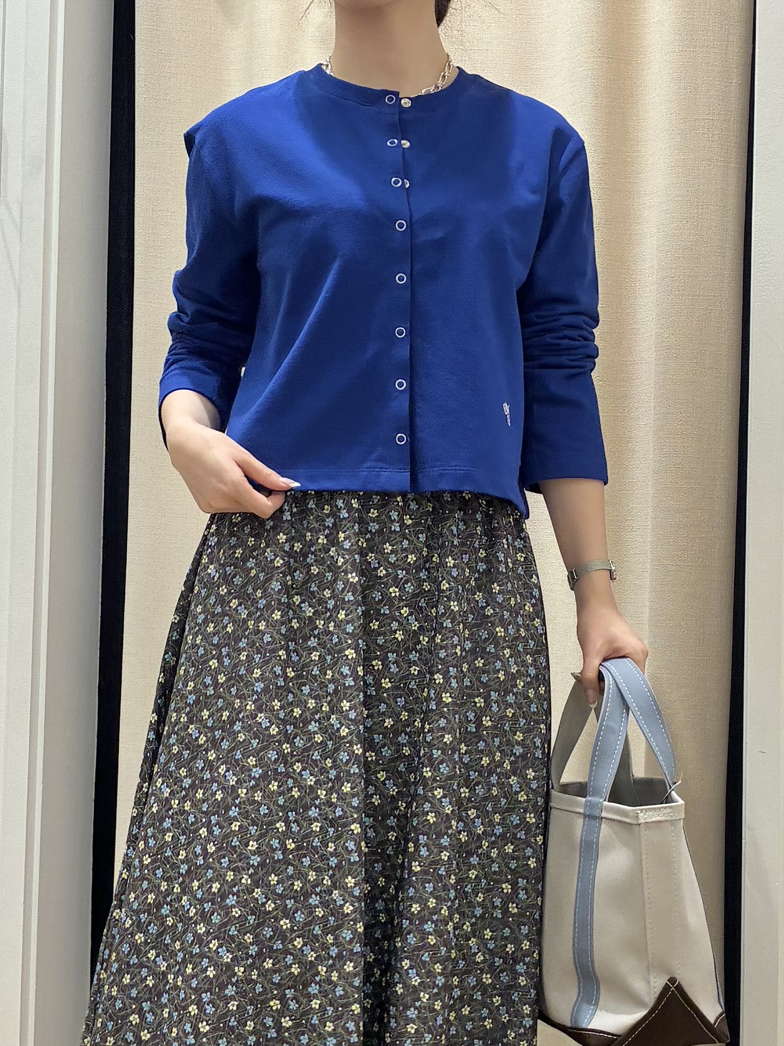 KANNAさんの「Dessin｜【洗える/6色展開】リングスナップミニ裏毛カーディガン」を使ったコーディネート