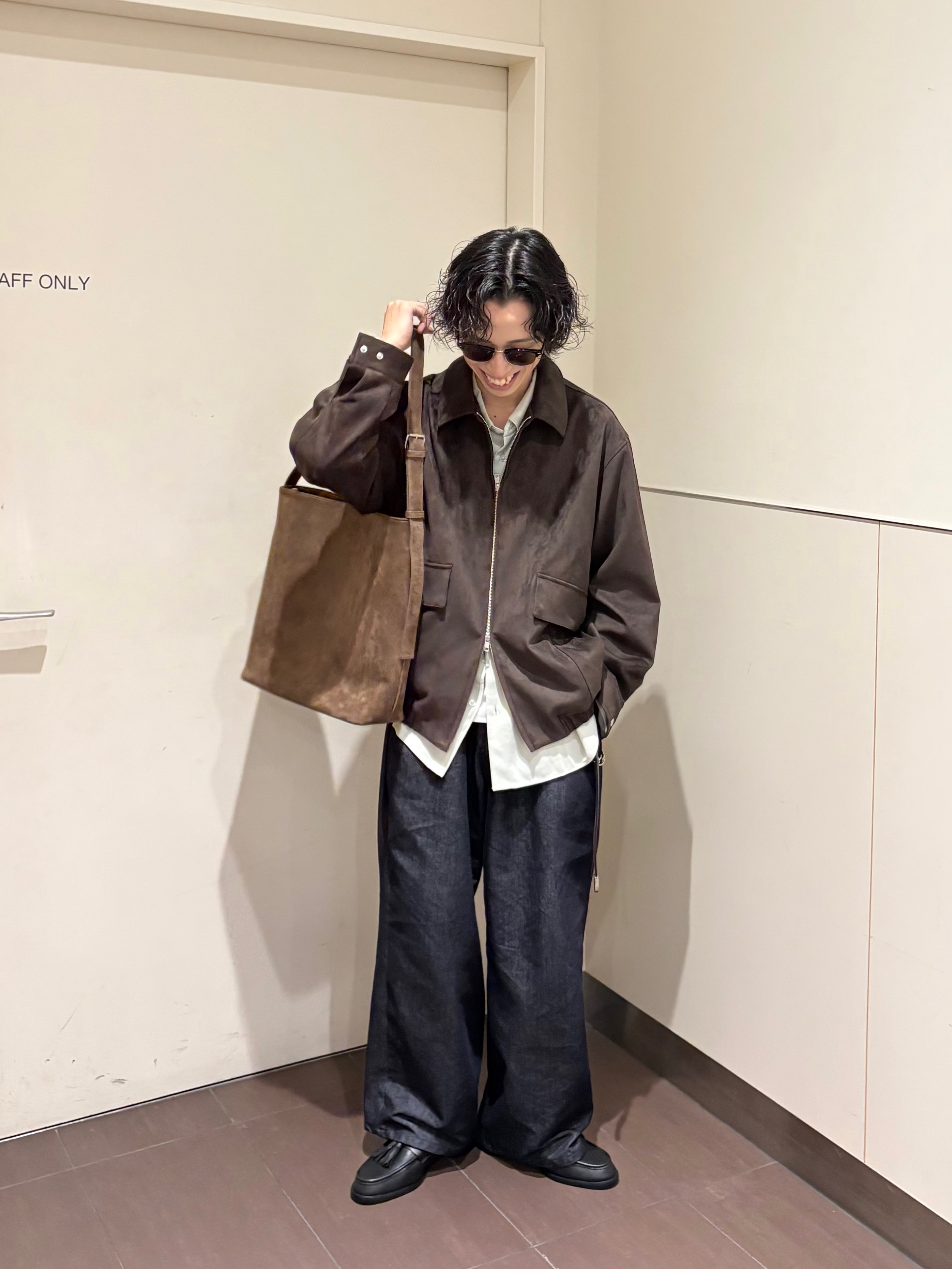 ナノシーさんの「tk.TAKEO KIKUCHI｜スエードタッチレザー調ブルゾン」を使ったコーディネート