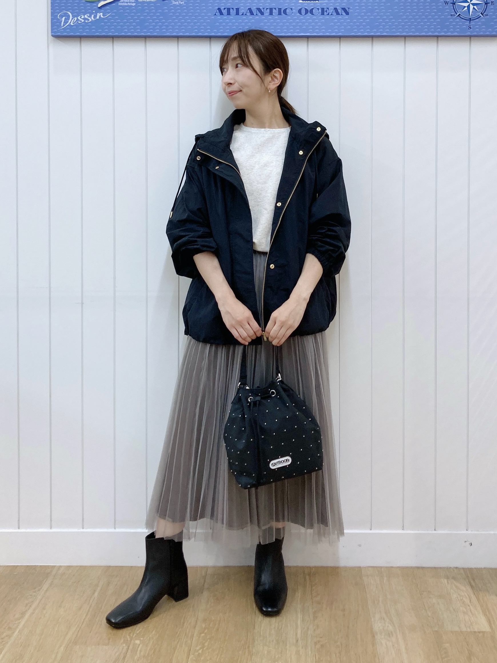 yoshiさんの「Dessin｜【撥水/2WAY/洗える】フード取り外し可能 撥水ナイロンマンパ」を使ったコーディネート