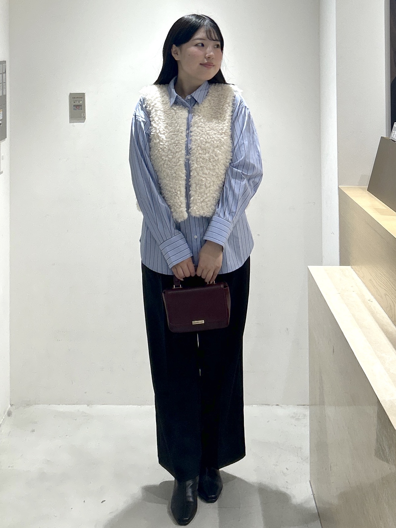 sayaさんの「OPAQUE.CLIP｜ベーシックシャツ／ストライプアソート【洗濯機OK】」を使ったコーディネート